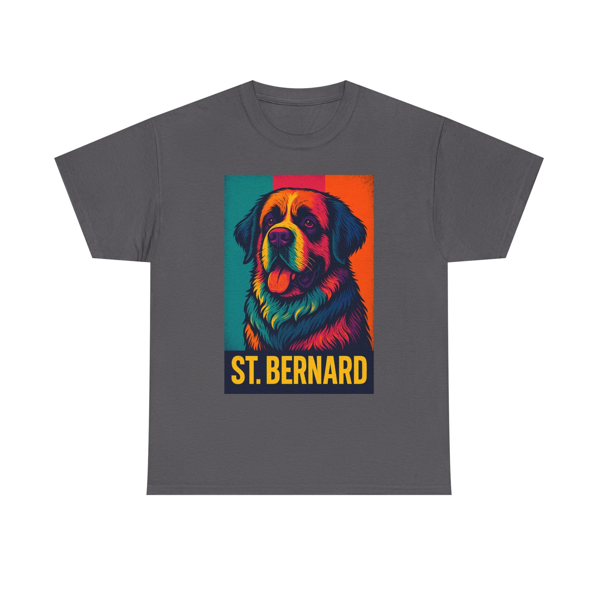 Colorful St. Bernard Unisex Tee, Dog Lover Shirt, Gift for Pet Owners, Casual Wear, Vintage Art T-Shirt, Animal Enthusiast Apparel