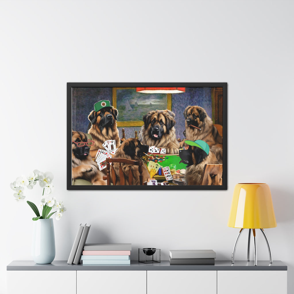 Leonberger Poker Framed Posters