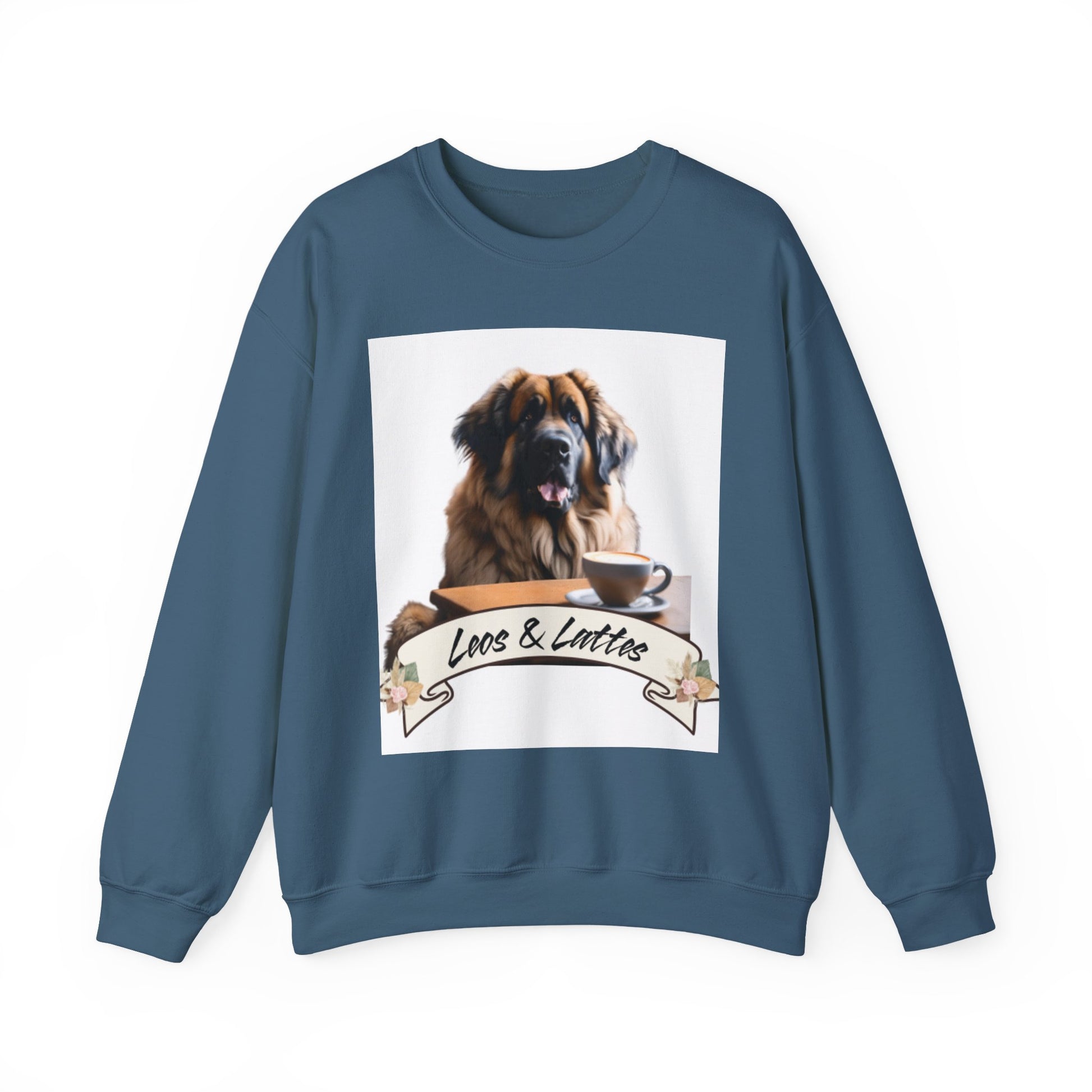 Leos & Lattes  Crewneck Sweatshirt - Perfect Gift for Leonberger Pet Owners