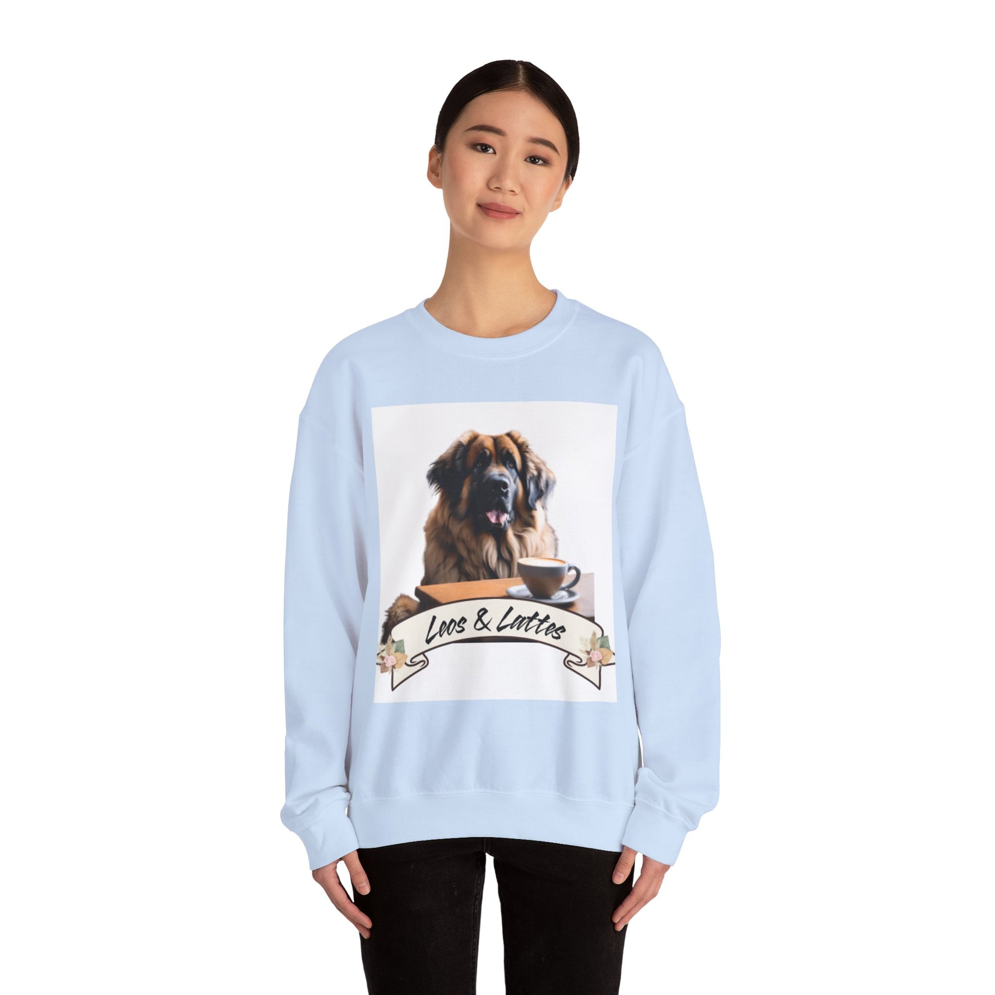 Leos & Lattes  Crewneck Sweatshirt - Perfect Gift for Leonberger Pet Owners