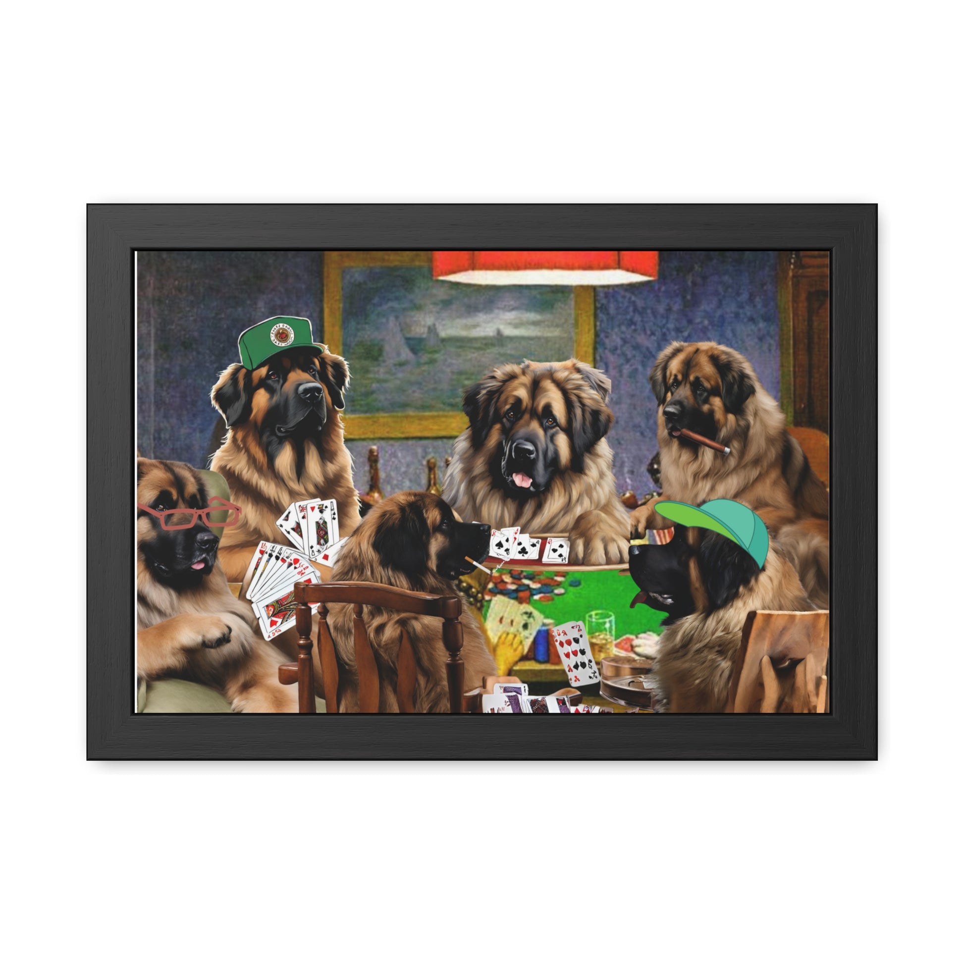 Leonberger Poker Framed Posters