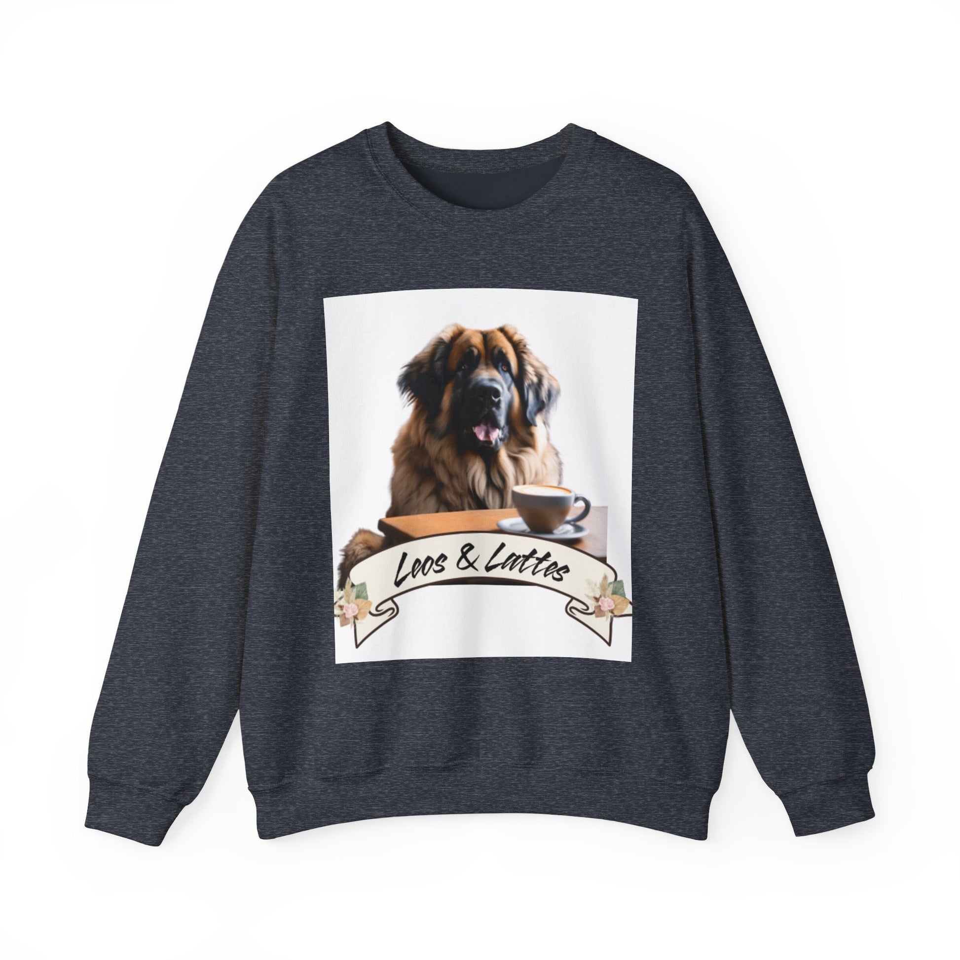 Leos & Lattes  Crewneck Sweatshirt - Perfect Gift for Leonberger Pet Owners
