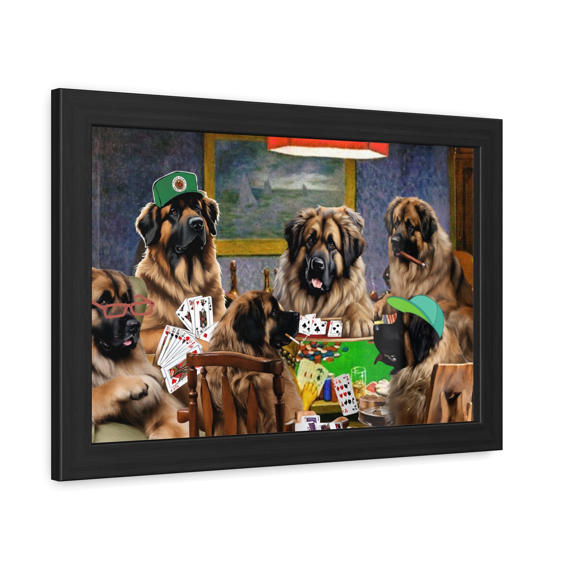 Leonberger Poker Framed Posters