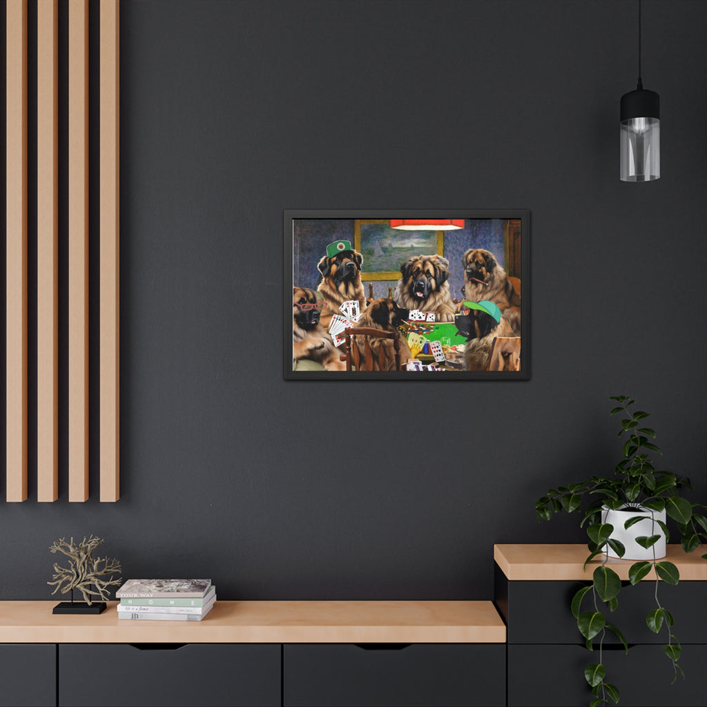 Leonberger Poker Framed Posters