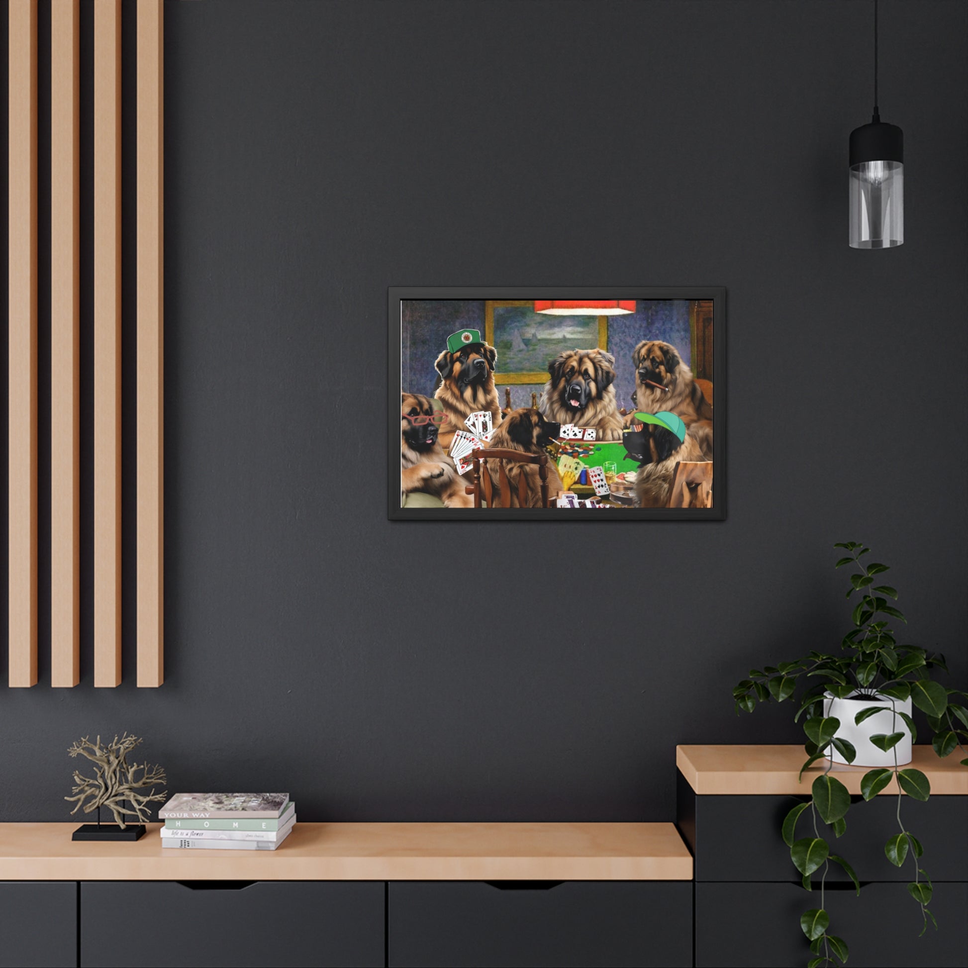 Leonberger Poker Framed Posters