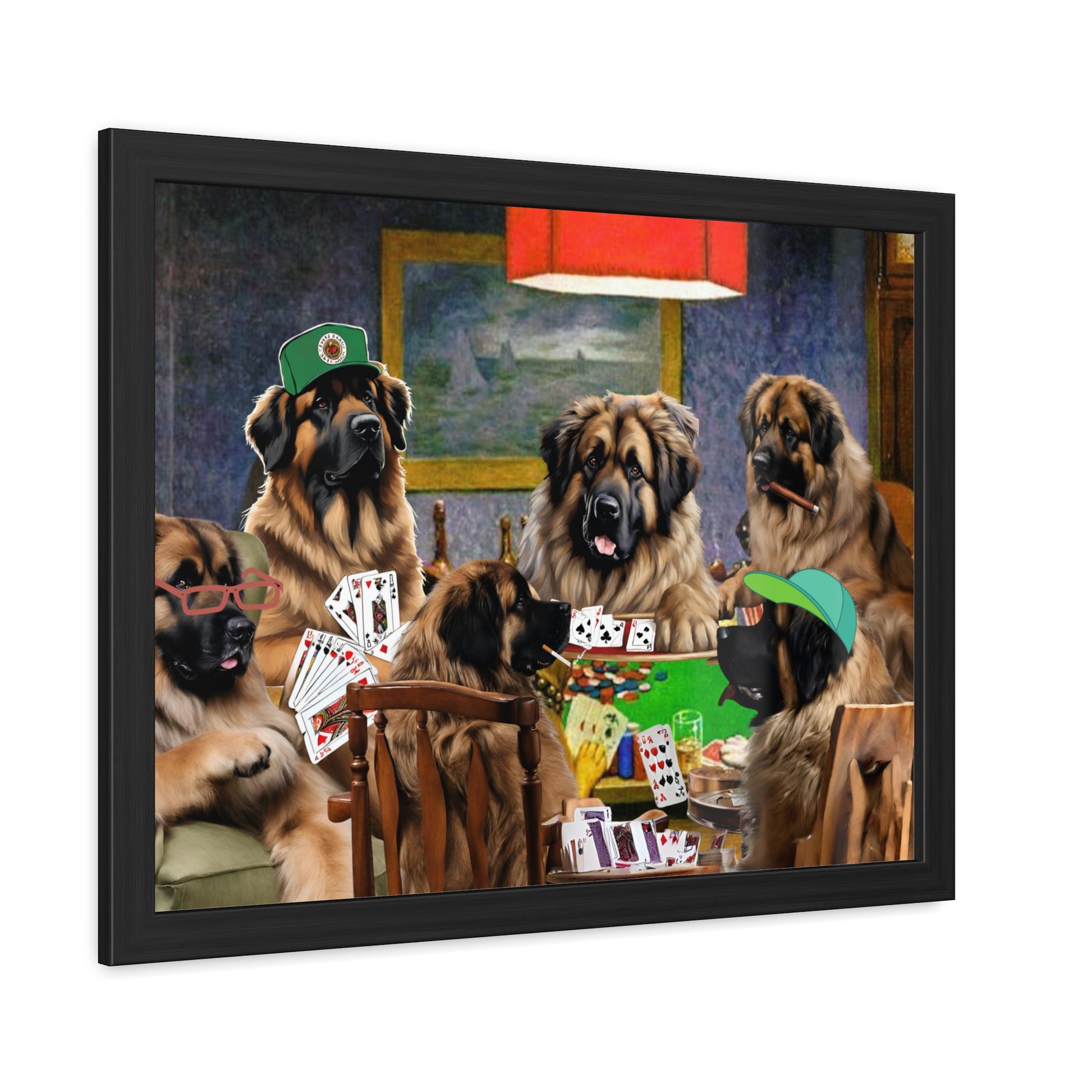 Leonberger Poker Framed Posters