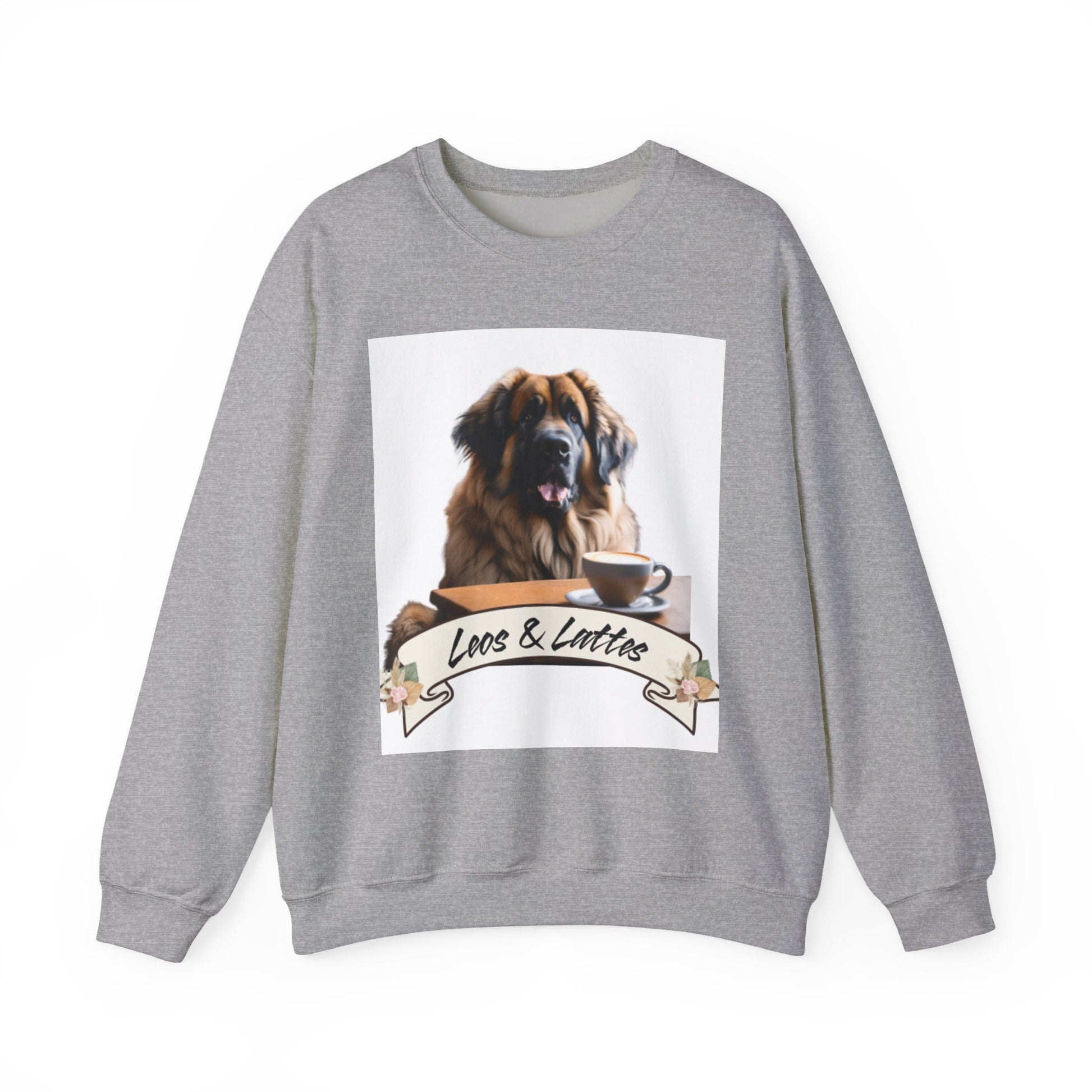 Leos & Lattes  Crewneck Sweatshirt - Perfect Gift for Leonberger Pet Owners