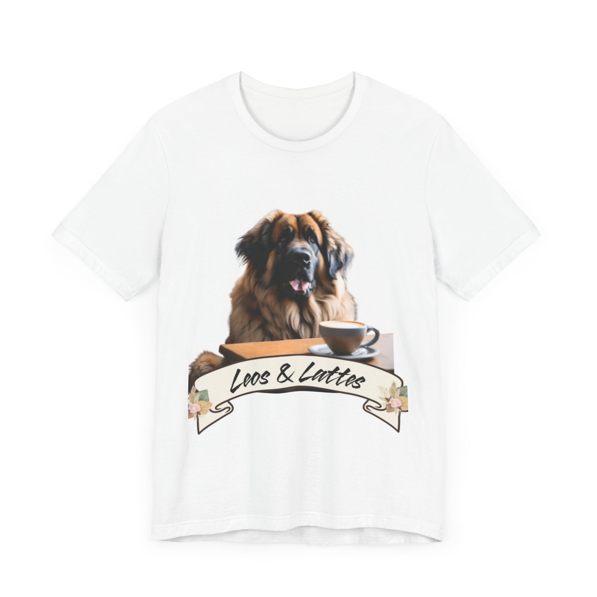 Leos & Latte Cute Dog Lover Tee - perferct for leonberger pet owners "Los & Littles" Short Sleeve Shirt