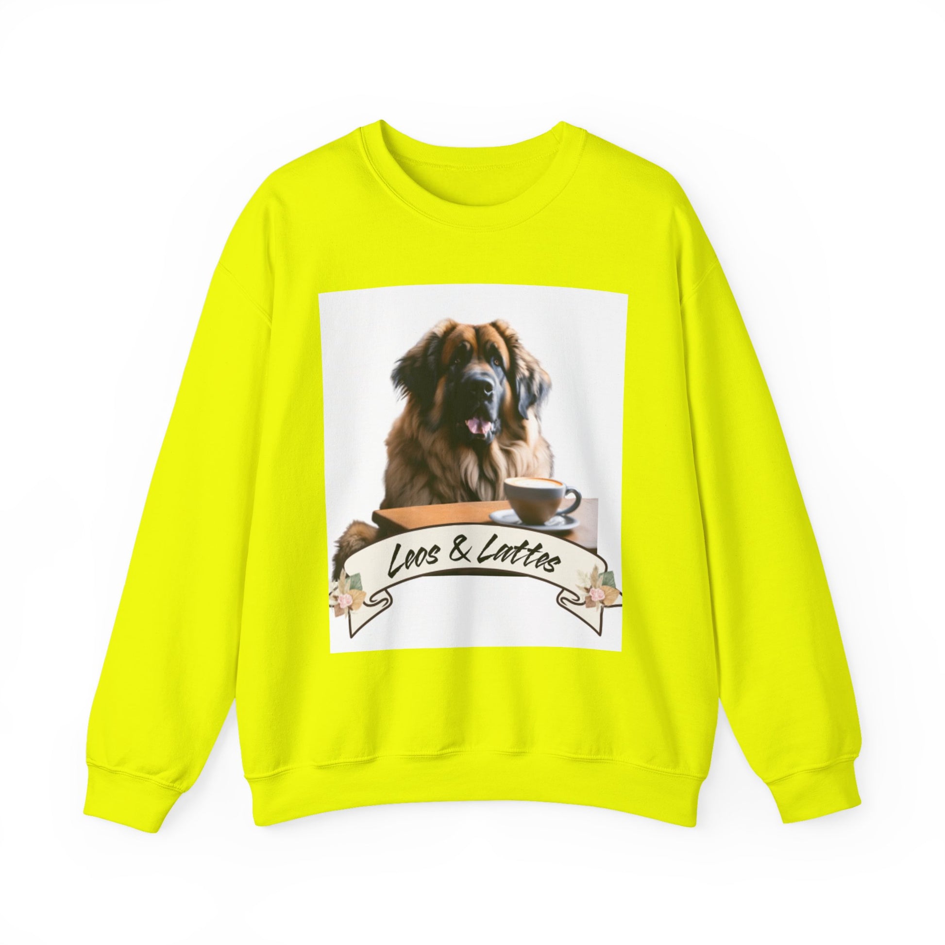 Leos & Lattes  Crewneck Sweatshirt - Perfect Gift for Leonberger Pet Owners