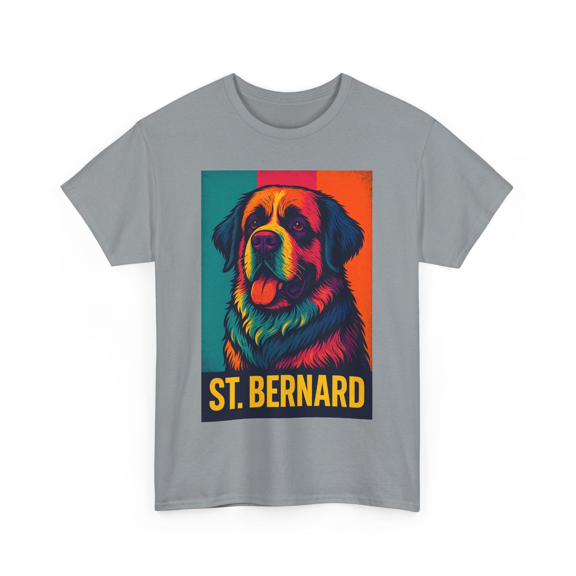 Colorful St. Bernard Unisex Tee, Dog Lover Shirt, Gift for Pet Owners, Casual Wear, Vintage Art T-Shirt, Animal Enthusiast Apparel