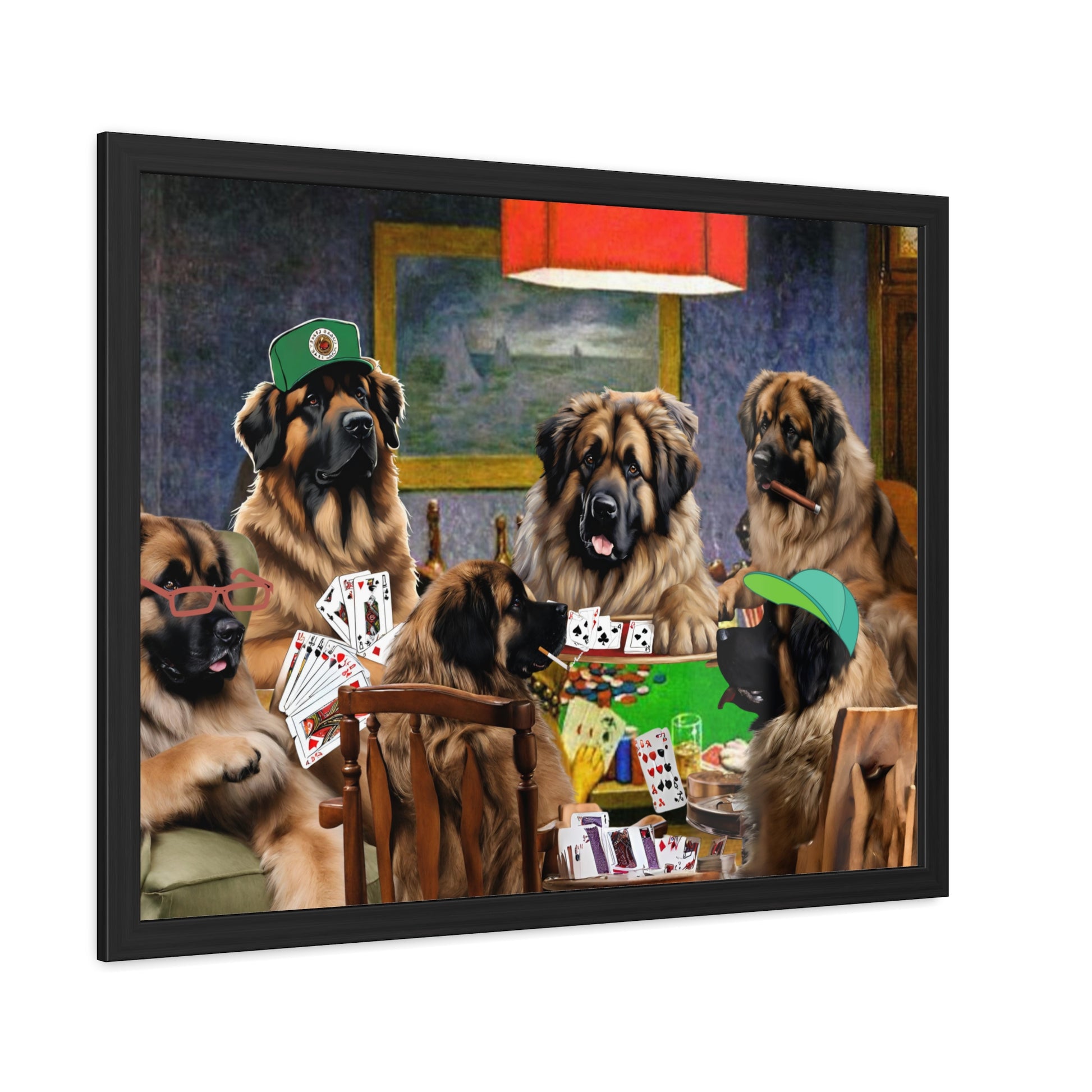 Leonberger Poker Framed Posters