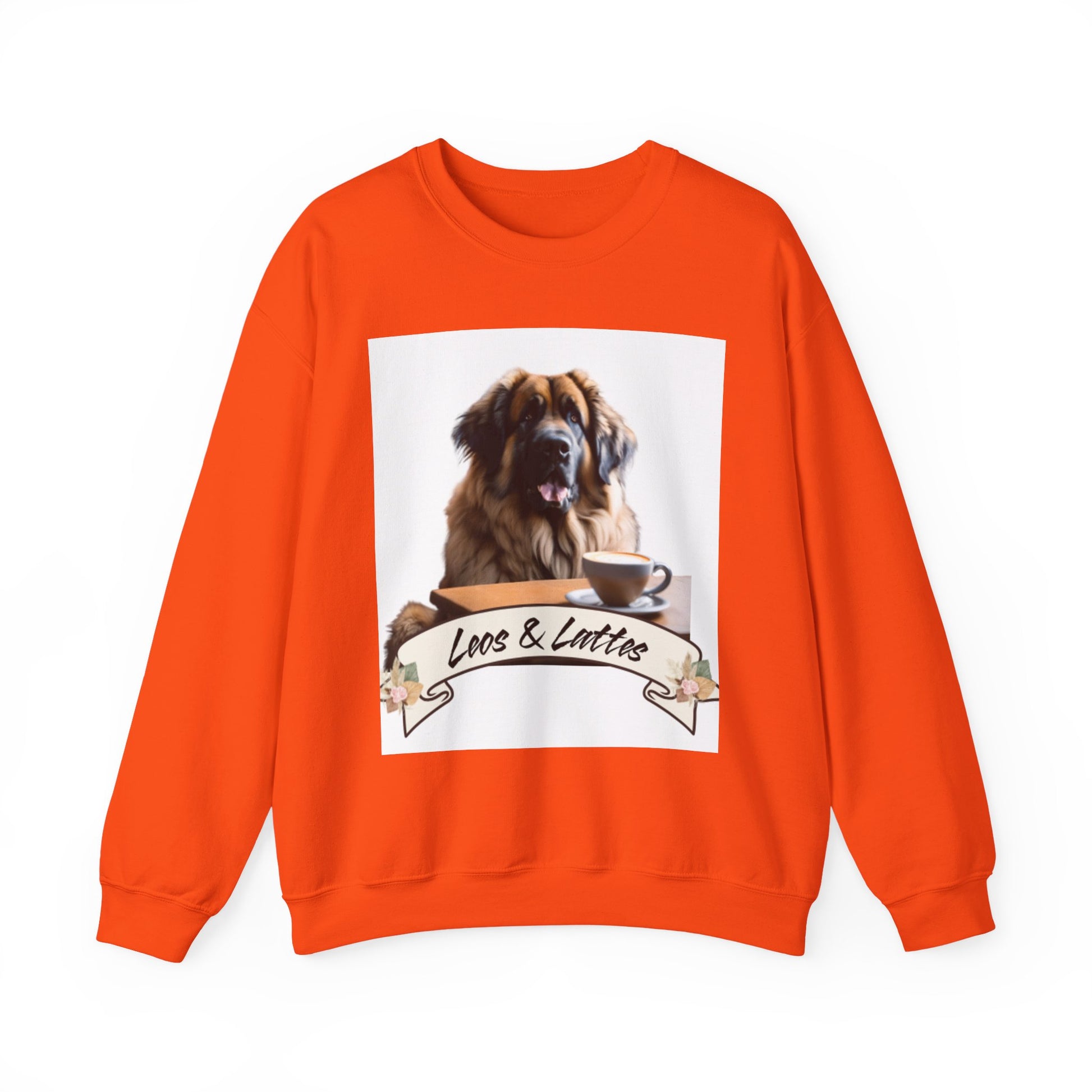 Leos & Lattes  Crewneck Sweatshirt - Perfect Gift for Leonberger Pet Owners
