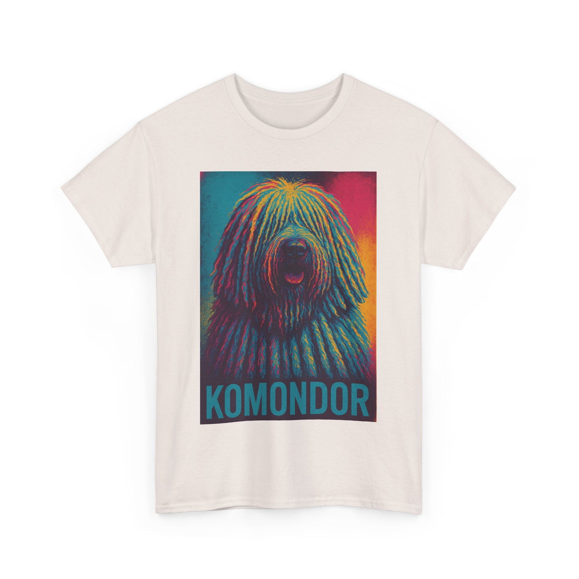Colorful Komondor Dog Tee - Unisex Heavy Cotton, Pet Lover Gift, Graphic Shirt, Animal Enthusiast Apparel, Unique Dog Breed Shirt