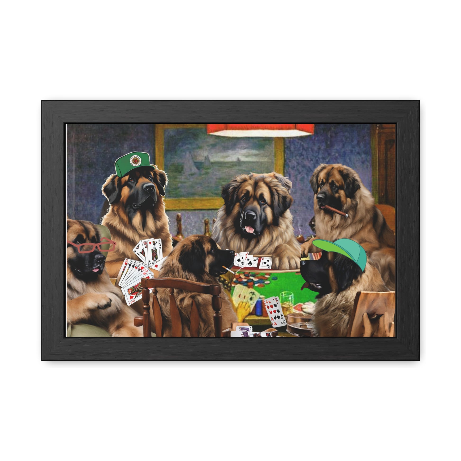 Leonberger Poker Framed Posters