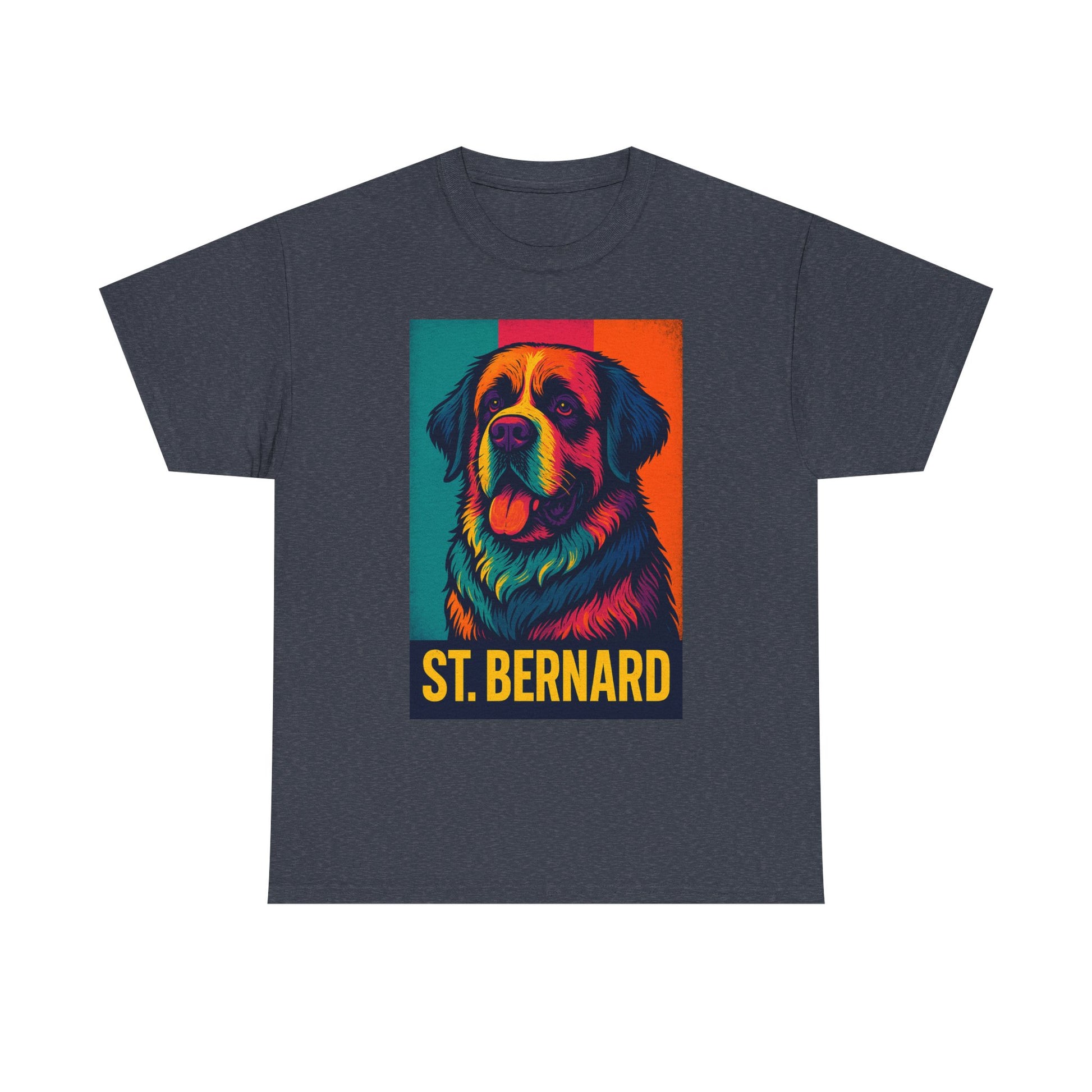 Colorful St. Bernard Unisex Tee, Dog Lover Shirt, Gift for Pet Owners, Casual Wear, Vintage Art T-Shirt, Animal Enthusiast Apparel