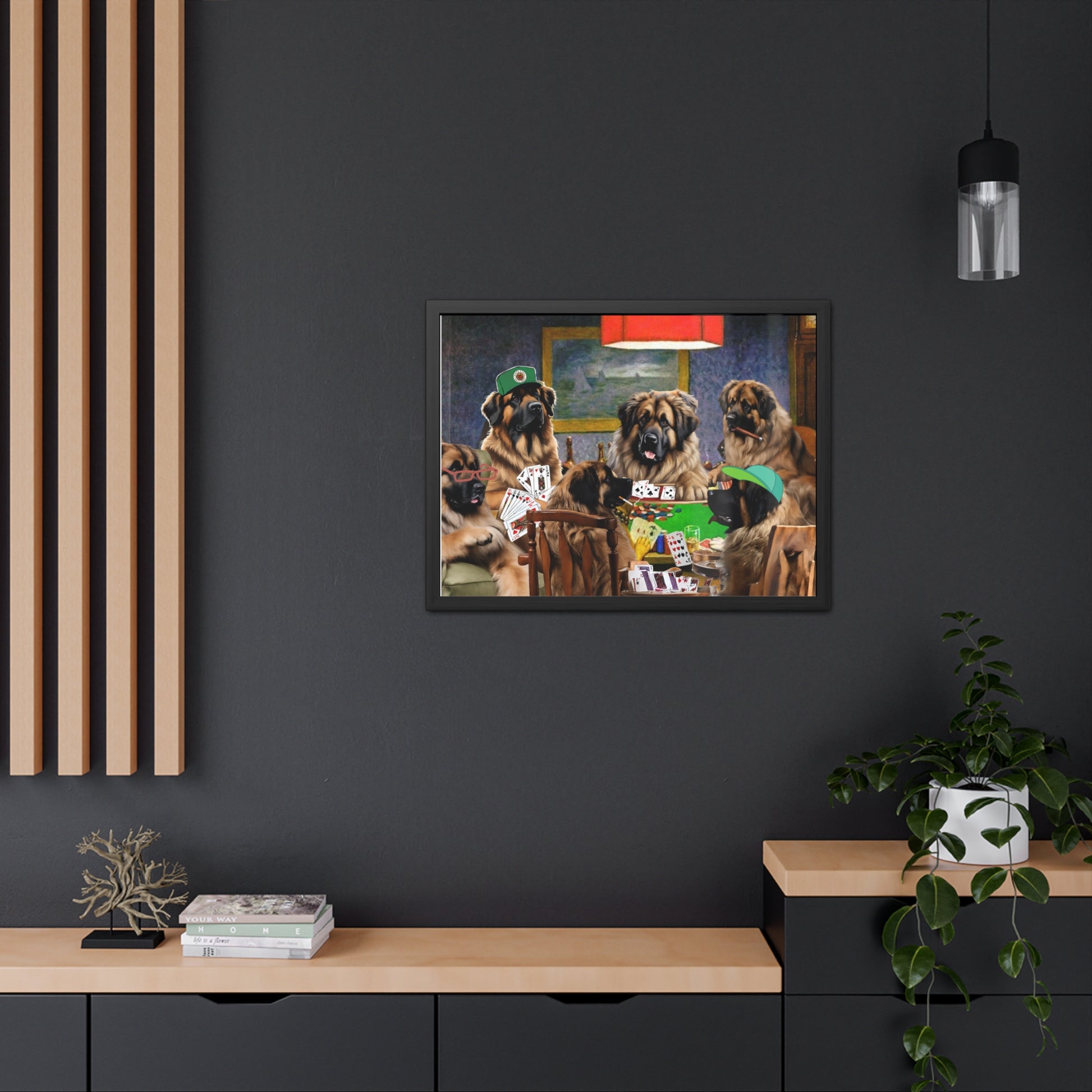 Leonberger Poker Framed Posters