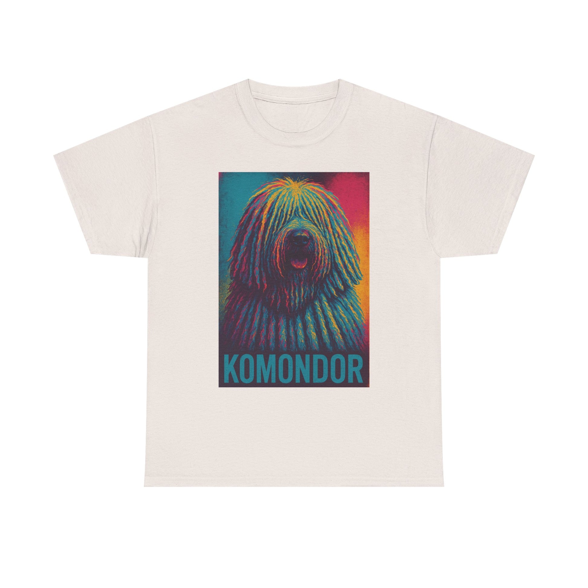 Colorful Komondor Dog Tee - Unisex Heavy Cotton, Pet Lover Gift, Graphic Shirt, Animal Enthusiast Apparel, Unique Dog Breed Shirt
