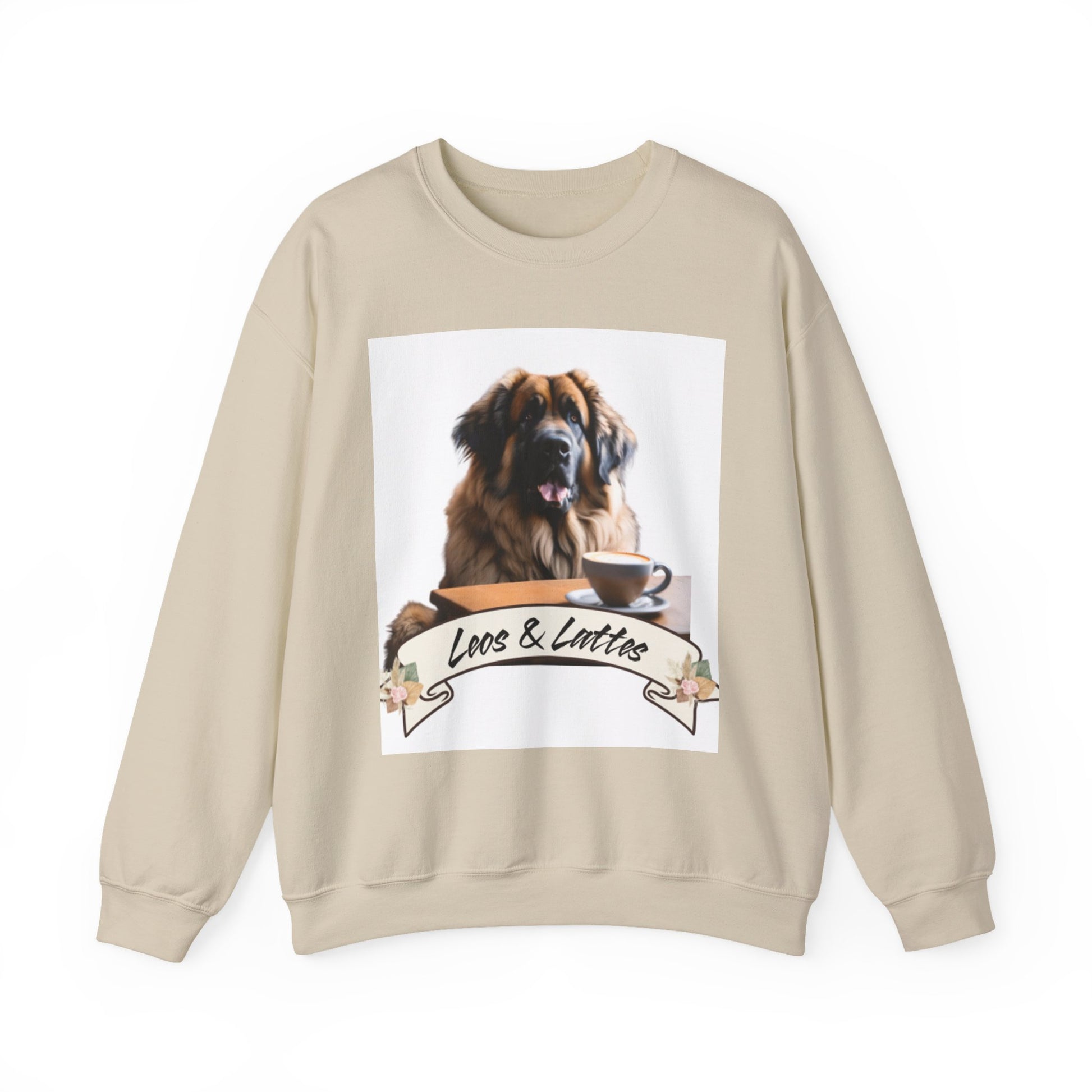 Leos & Lattes  Crewneck Sweatshirt - Perfect Gift for Leonberger Pet Owners