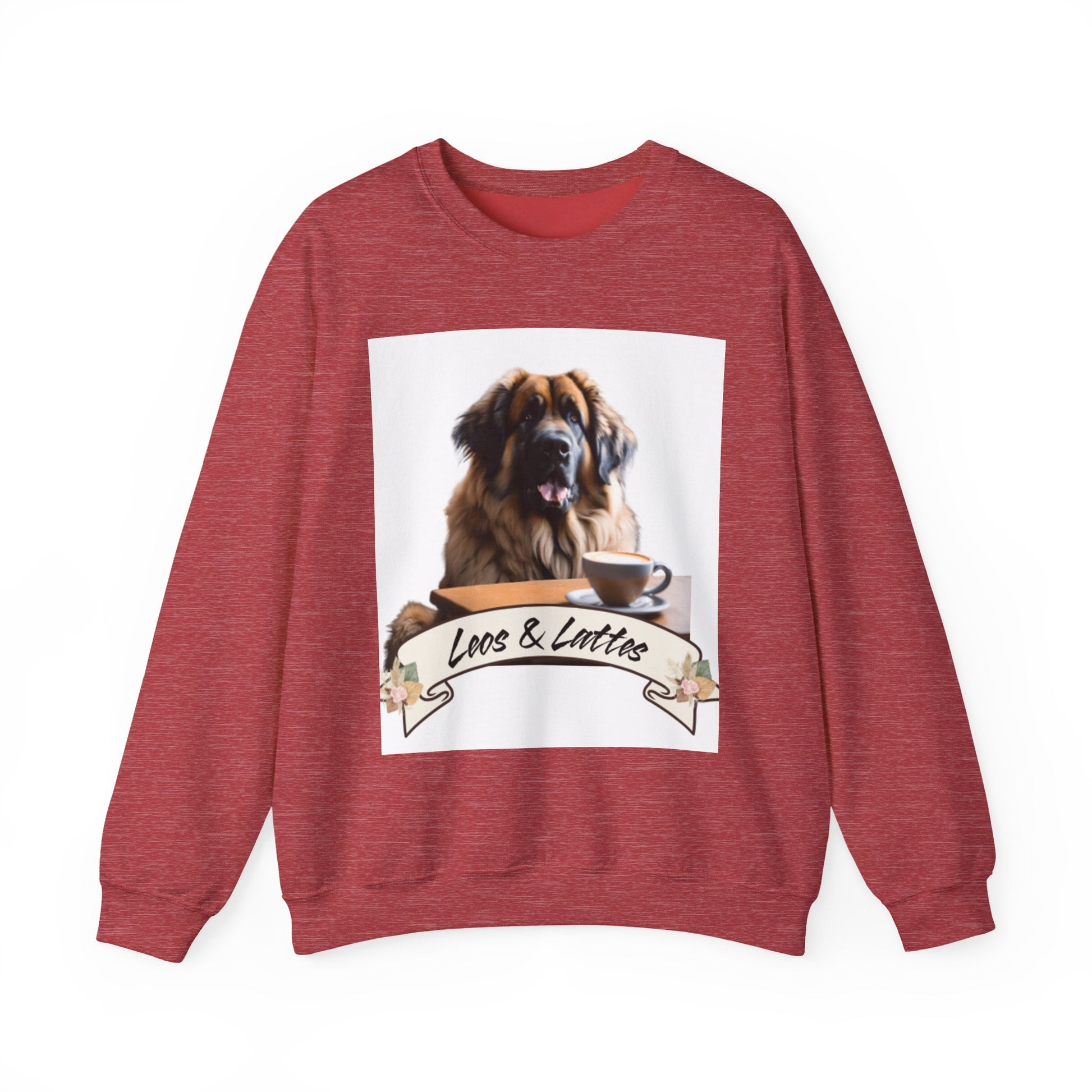 Leos & Lattes  Crewneck Sweatshirt - Perfect Gift for Leonberger Pet Owners