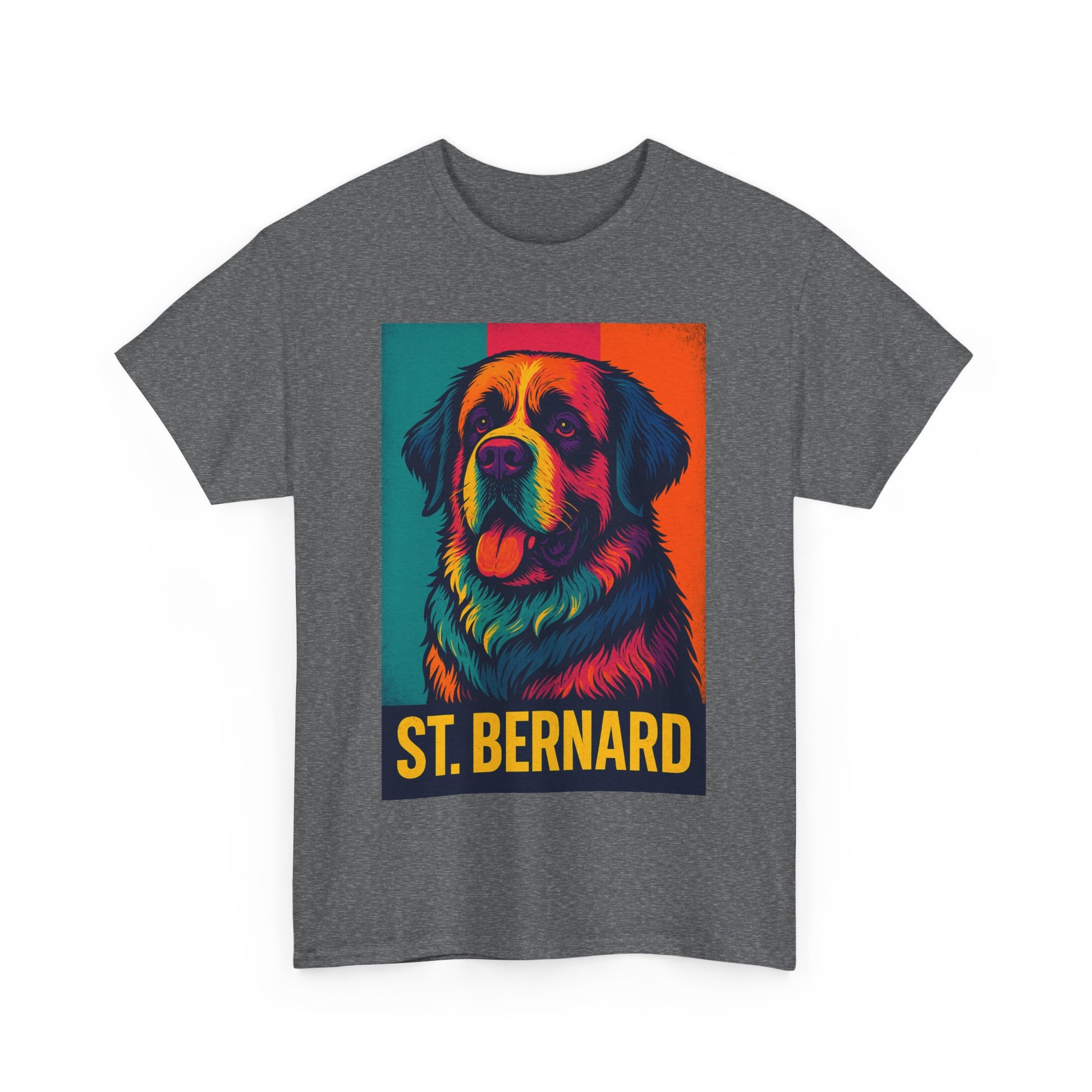 Colorful St. Bernard Unisex Tee, Dog Lover Shirt, Gift for Pet Owners, Casual Wear, Vintage Art T-Shirt, Animal Enthusiast Apparel