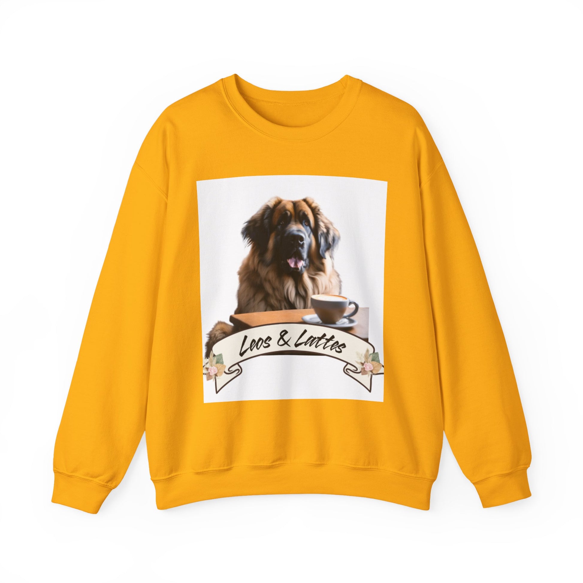 Leos & Lattes  Crewneck Sweatshirt - Perfect Gift for Leonberger Pet Owners