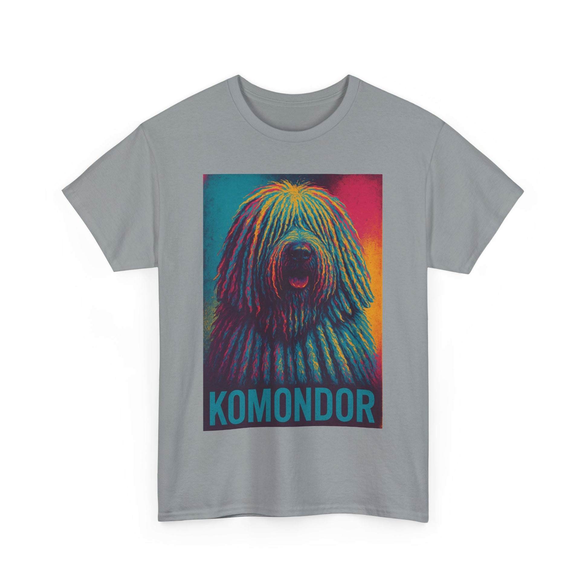 Colorful Komondor Dog Tee - Unisex Heavy Cotton, Pet Lover Gift, Graphic Shirt, Animal Enthusiast Apparel, Unique Dog Breed Shirt