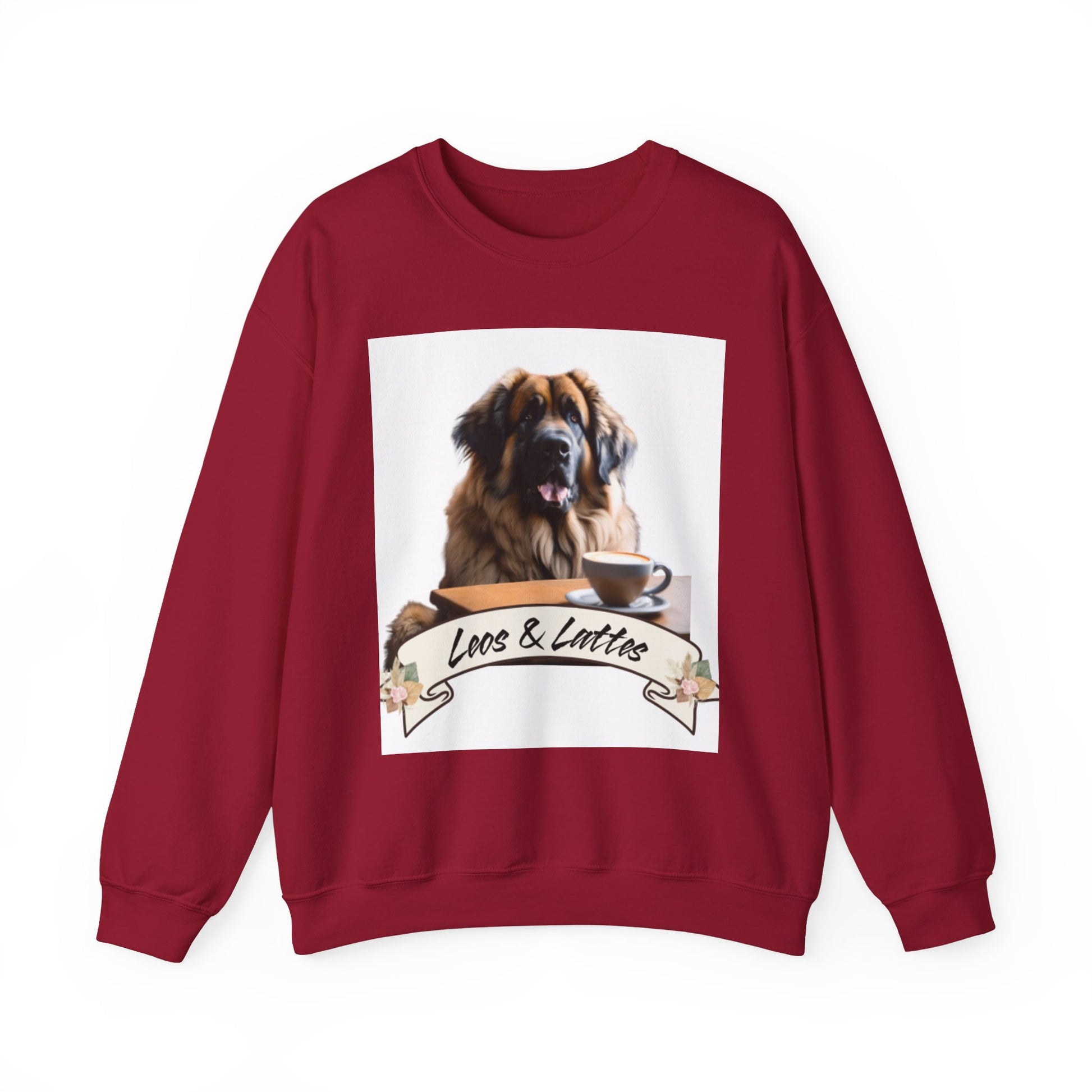 Leos & Lattes  Crewneck Sweatshirt - Perfect Gift for Leonberger Pet Owners