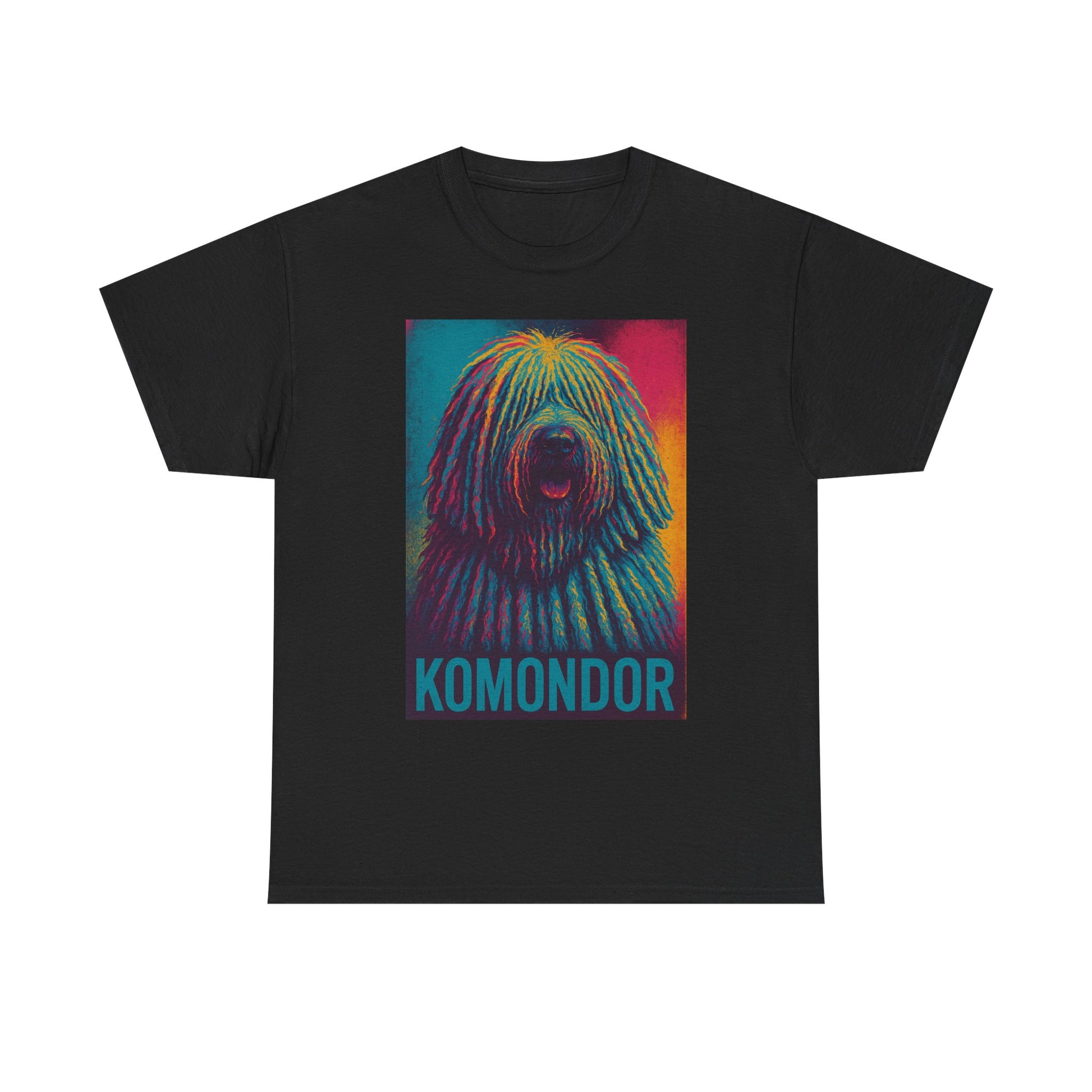 Colorful Komondor Dog Tee - Unisex Heavy Cotton, Pet Lover Gift, Graphic Shirt, Animal Enthusiast Apparel, Unique Dog Breed Shirt