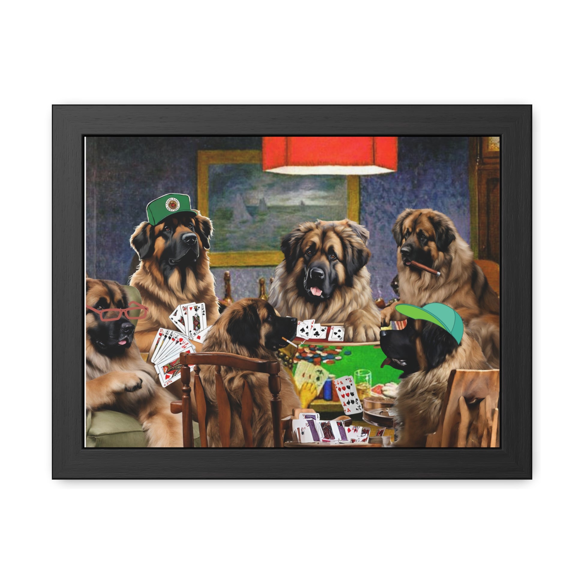 Leonberger Poker Framed Posters