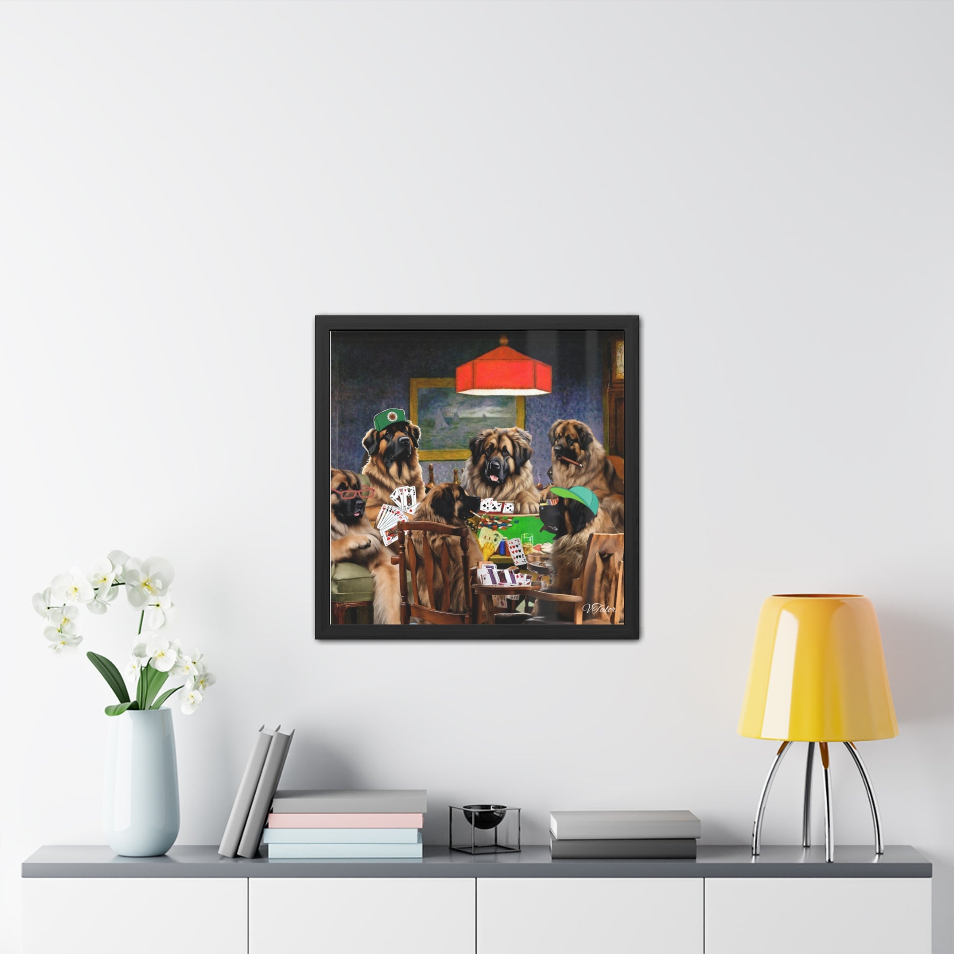 Leonberger Poker Framed Posters