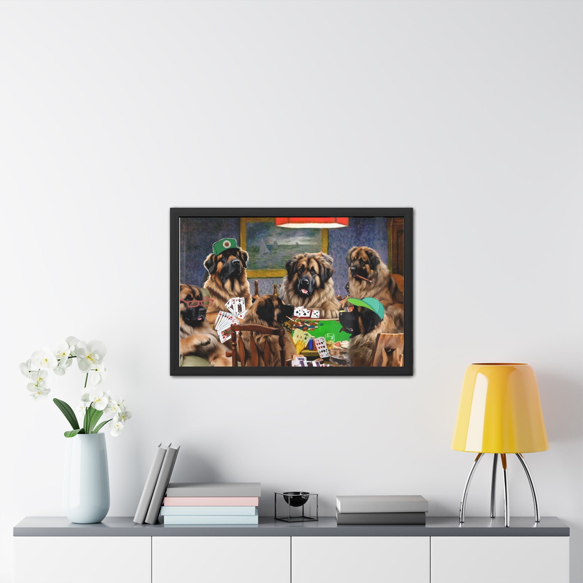 Leonberger Poker Framed Posters