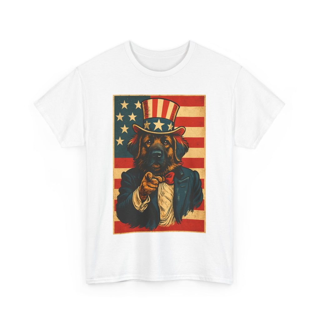 Patriotic Dog Tee - Vintage American Flag, Unisex Heavy Cotton T-Shirt, 4th of July Shirt, Dog Lover Gift, Casual Wear