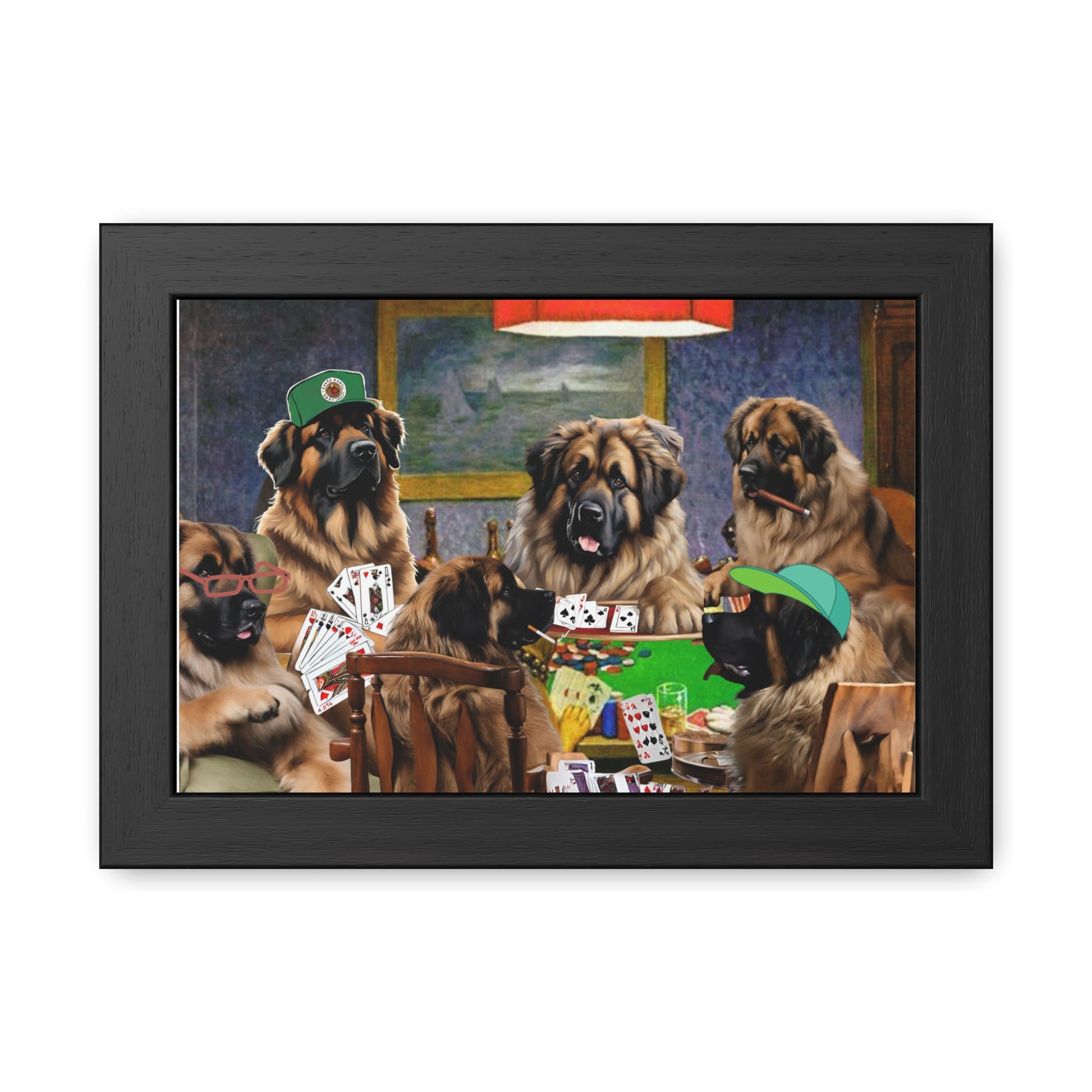 Leonberger Poker Framed Posters