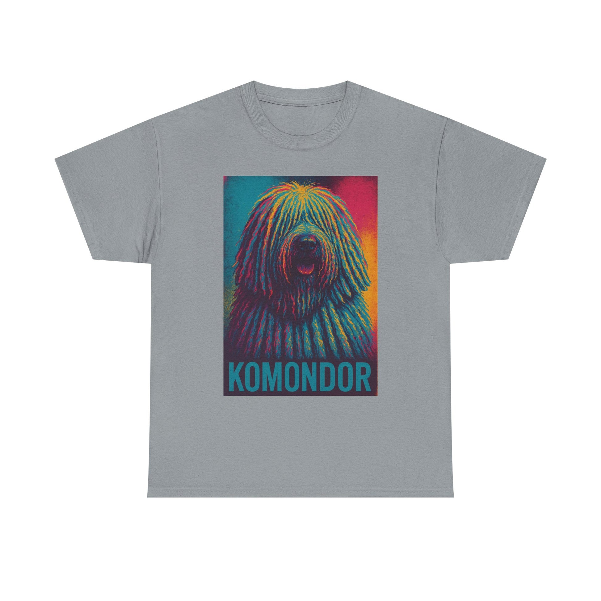 Colorful Komondor Dog Tee - Unisex Heavy Cotton, Pet Lover Gift, Graphic Shirt, Animal Enthusiast Apparel, Unique Dog Breed Shirt