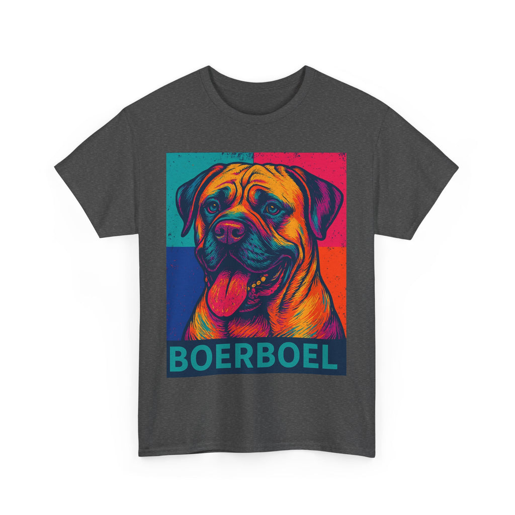 Colorful Boerboel Dog Tee, Unisex Heavy Cotton T-Shirt, Pet Lover Gift, Dog Owner Apparel, Custom Graphic Tee, Fun Animal Art Shirt