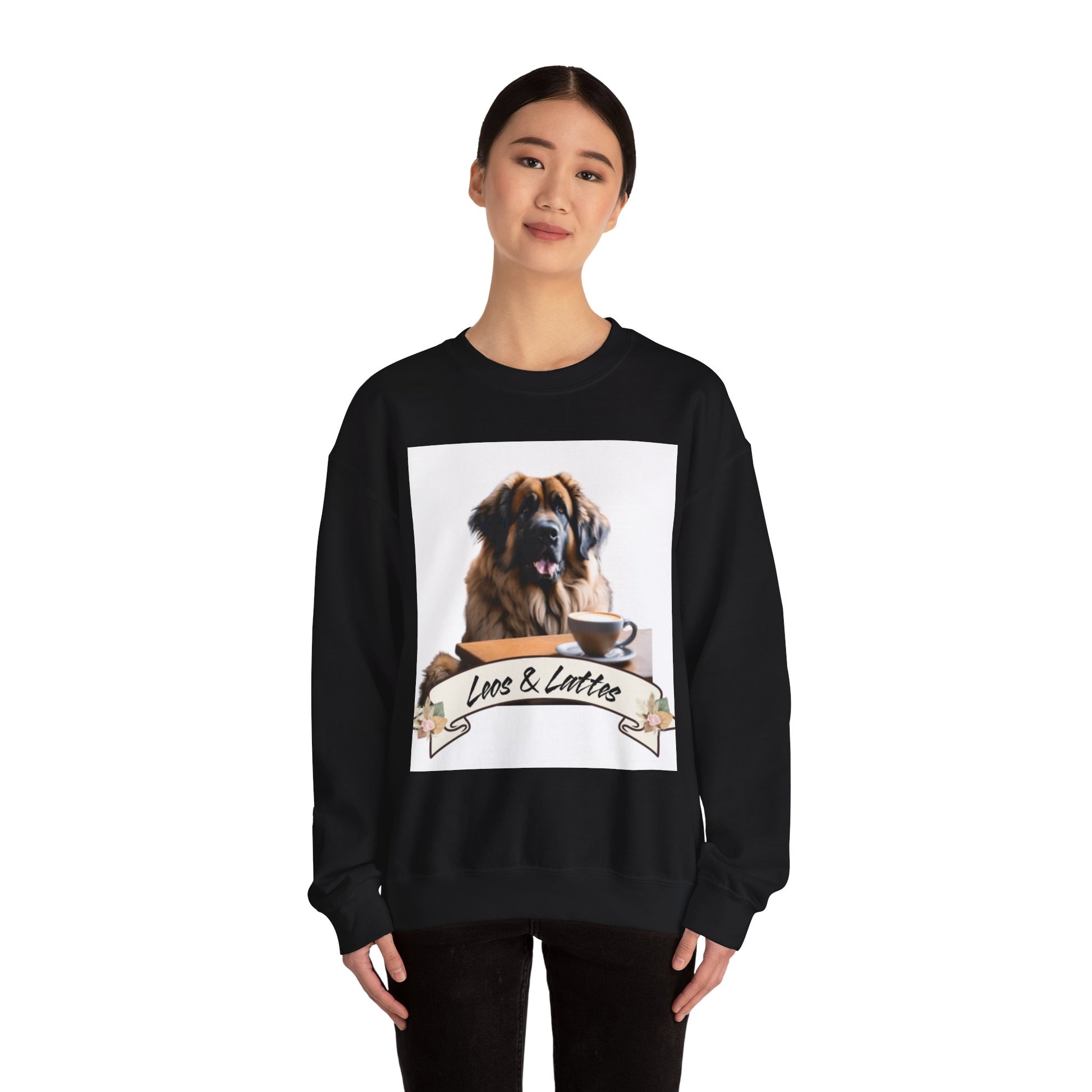 Leos & Lattes  Crewneck Sweatshirt - Perfect Gift for Leonberger Pet Owners