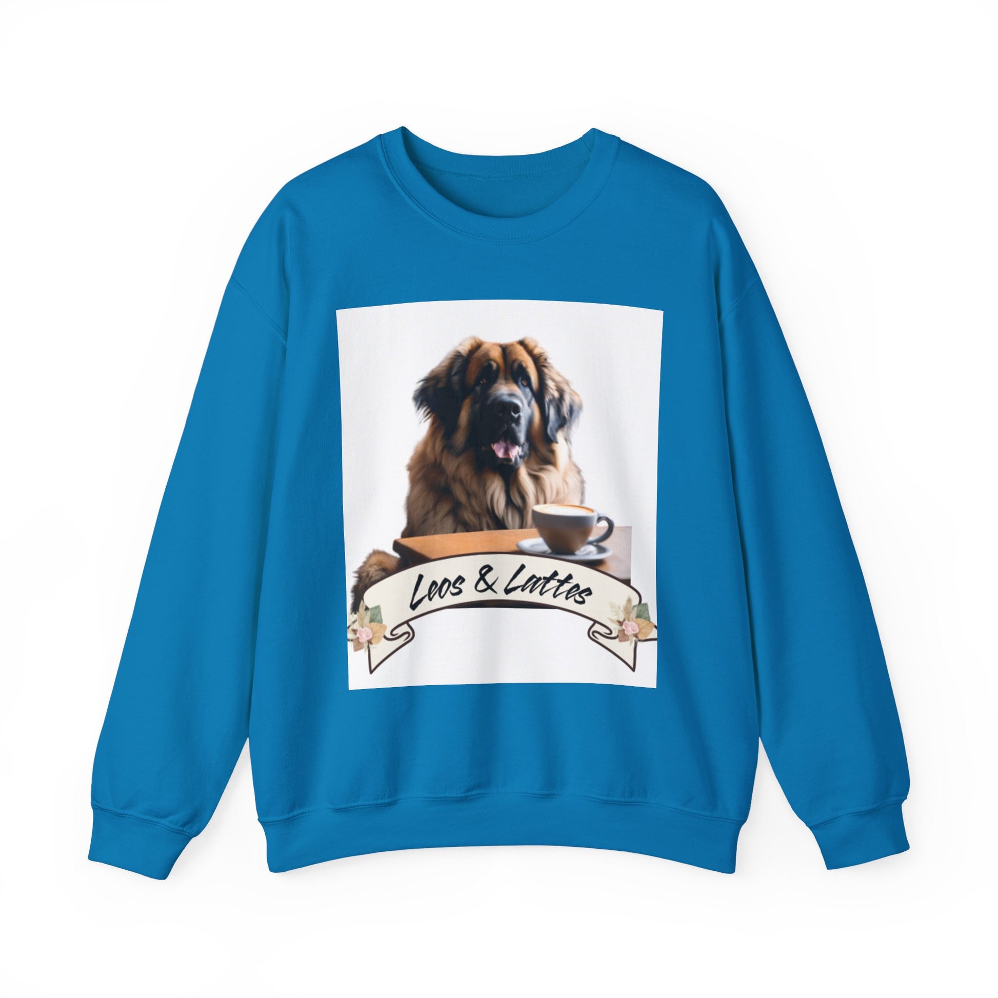 Leos & Lattes  Crewneck Sweatshirt - Perfect Gift for Leonberger Pet Owners