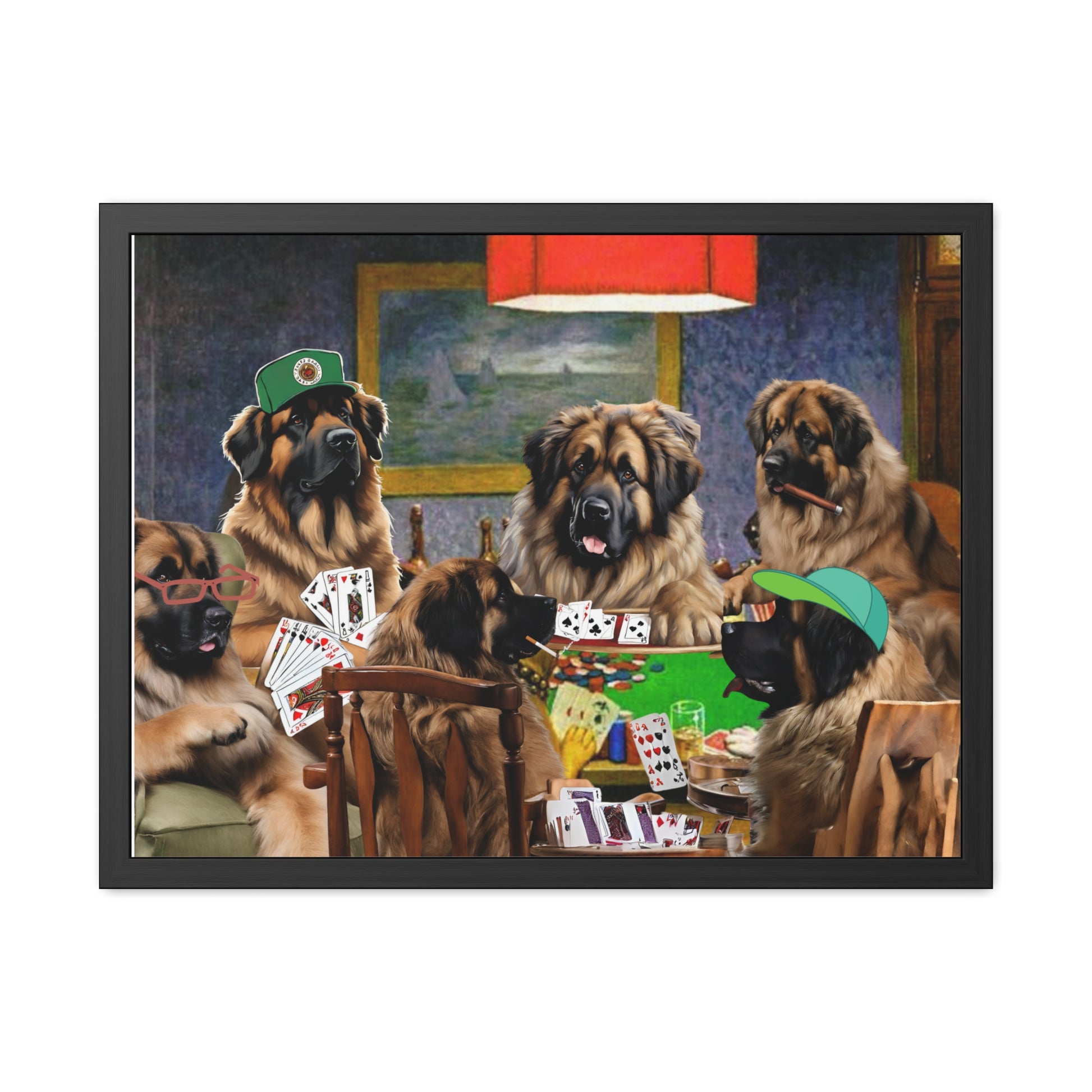 Leonberger Poker Framed Posters