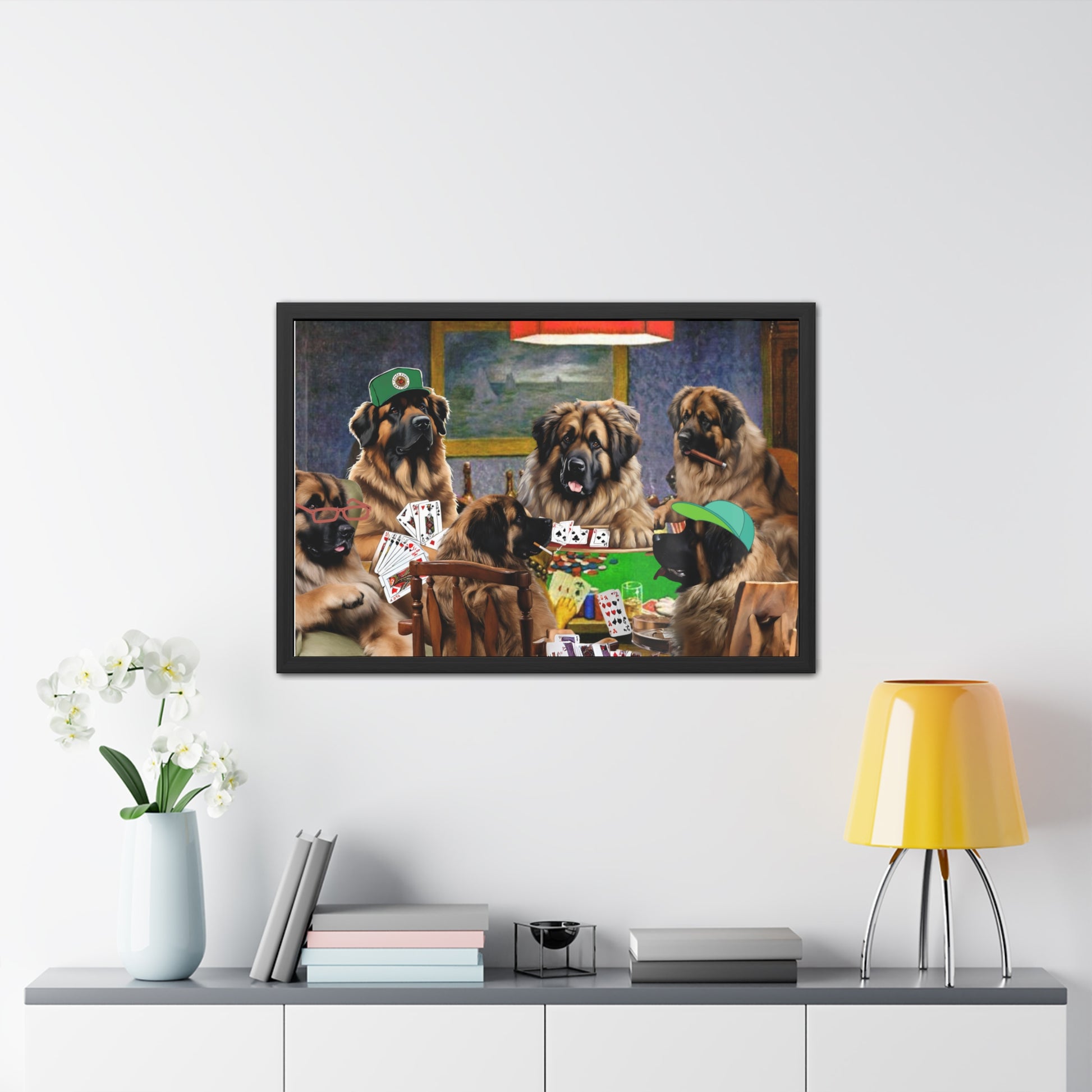 Leonberger Poker Framed Posters