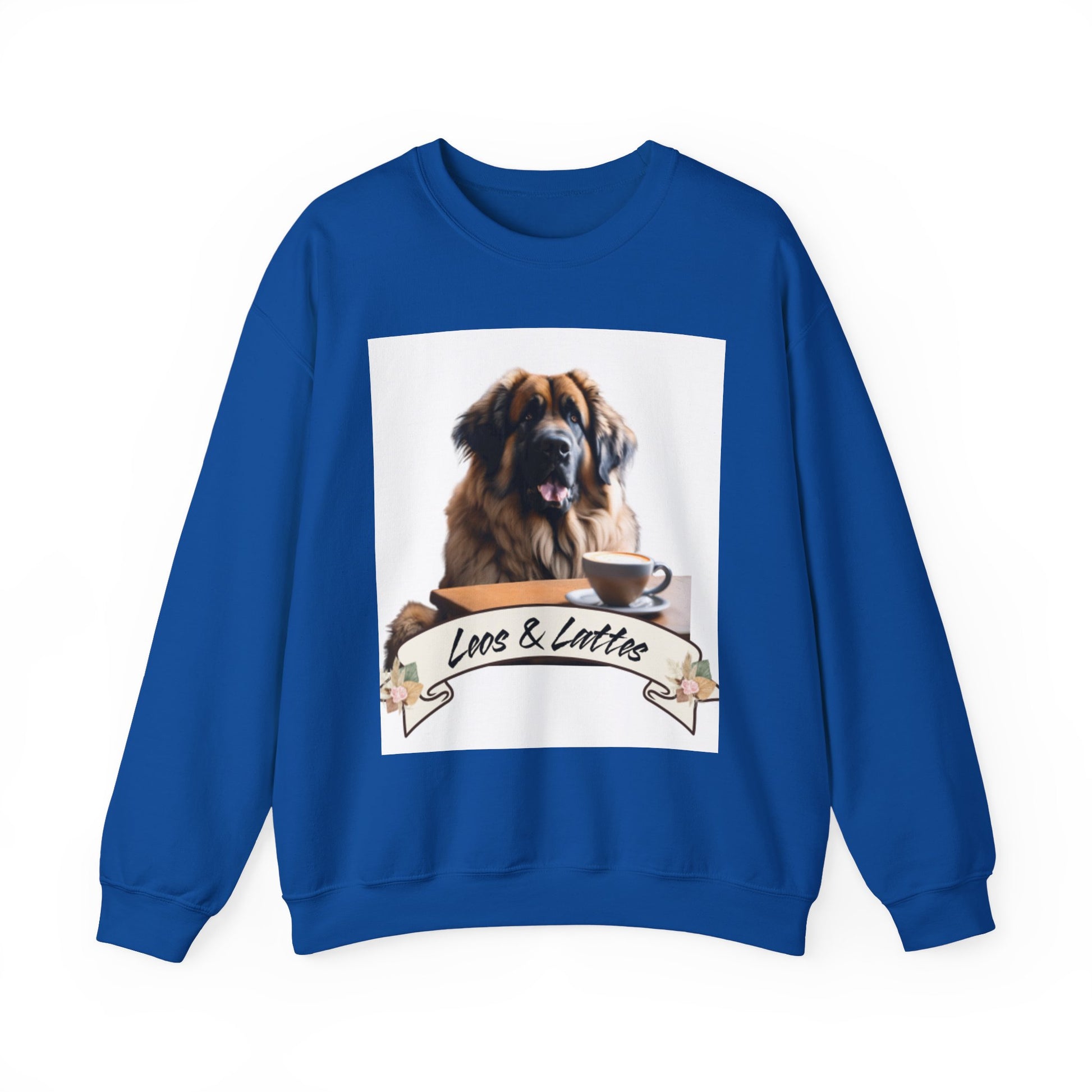 Leos & Lattes  Crewneck Sweatshirt - Perfect Gift for Leonberger Pet Owners