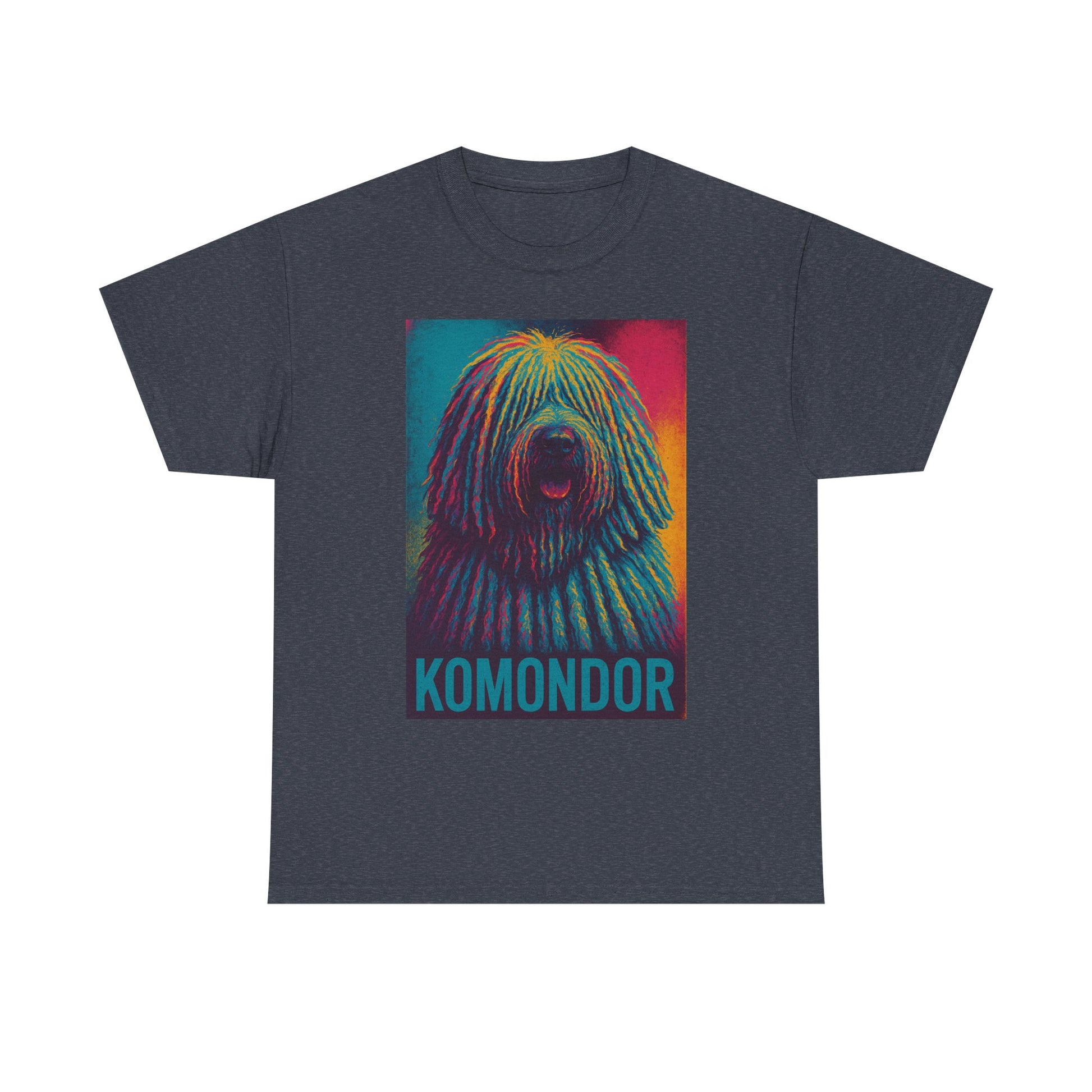 Colorful Komondor Dog Tee - Unisex Heavy Cotton, Pet Lover Gift, Graphic Shirt, Animal Enthusiast Apparel, Unique Dog Breed Shirt
