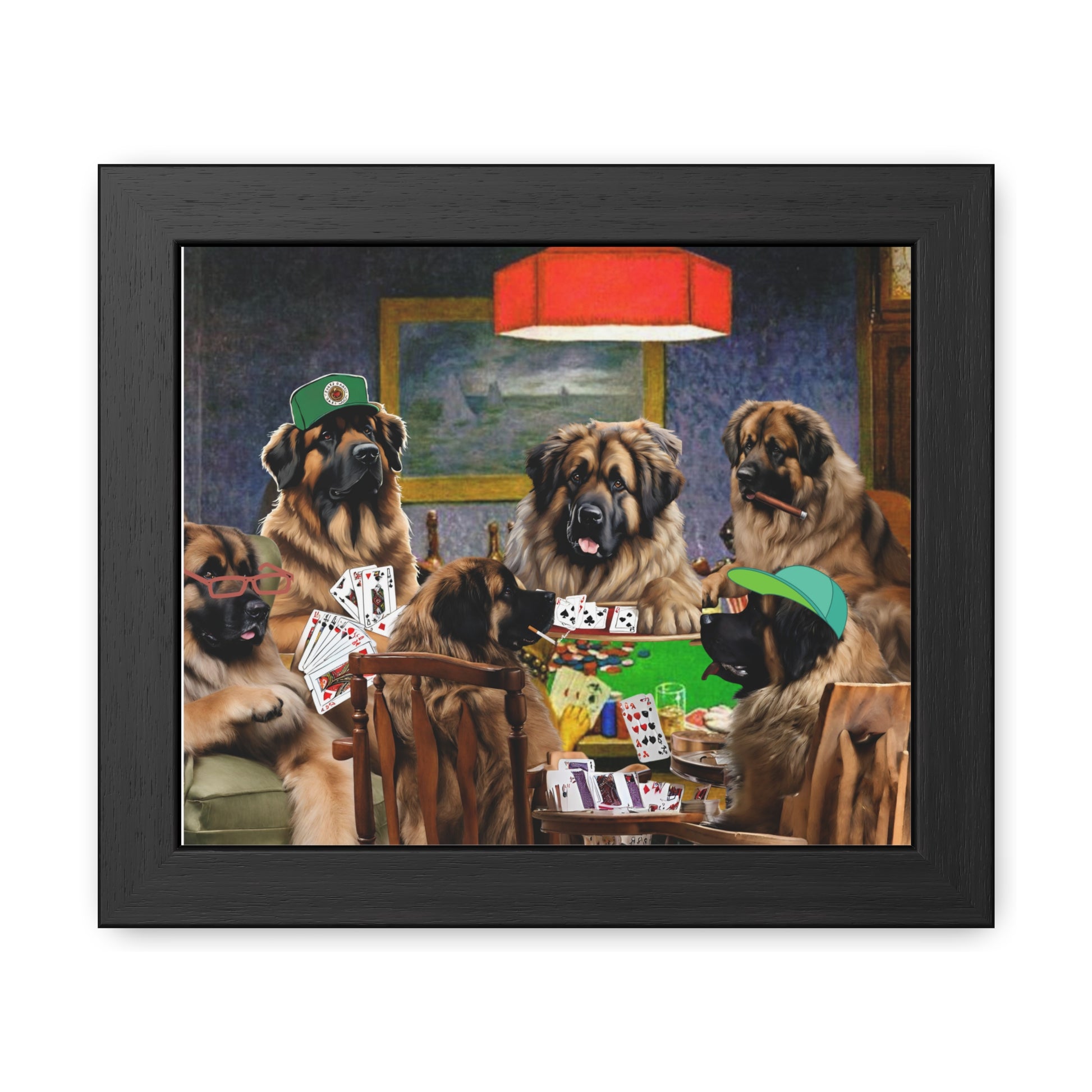 Leonberger Poker Framed Posters