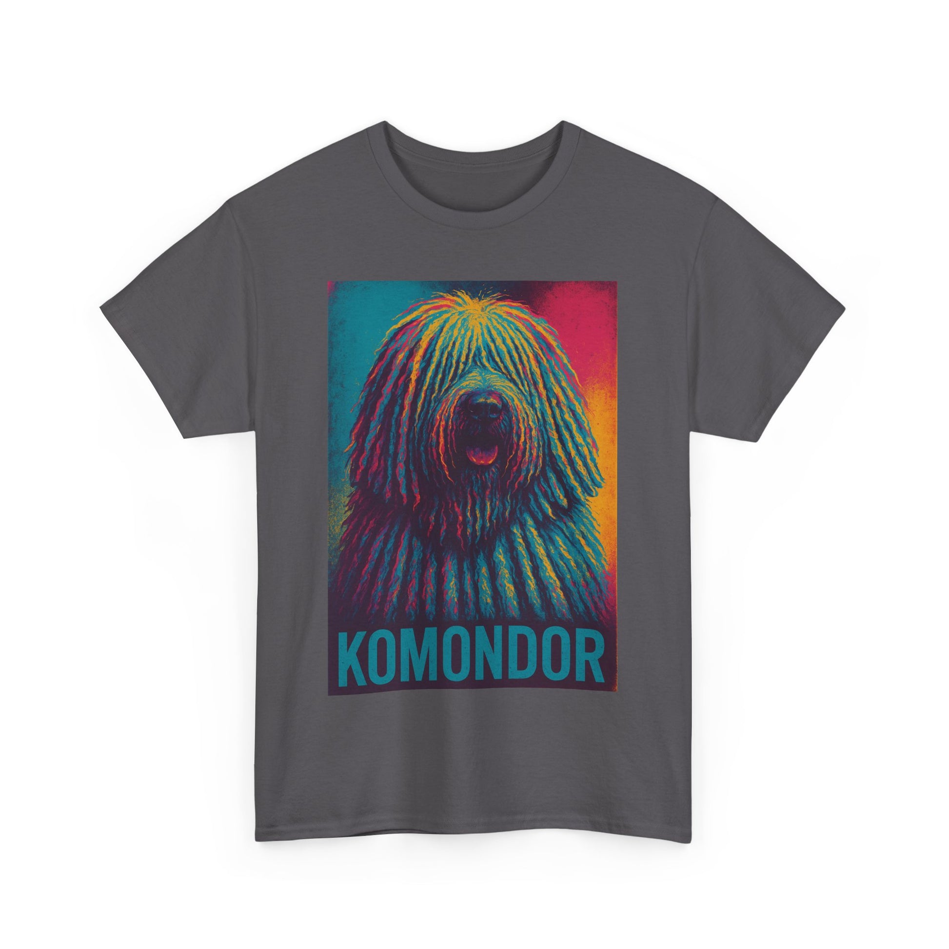 Colorful Komondor Dog Tee - Unisex Heavy Cotton, Pet Lover Gift, Graphic Shirt, Animal Enthusiast Apparel, Unique Dog Breed Shirt