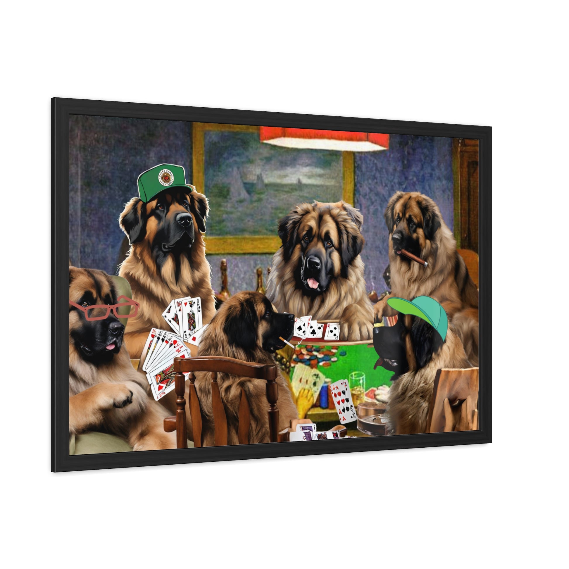 Leonberger Poker Framed Posters