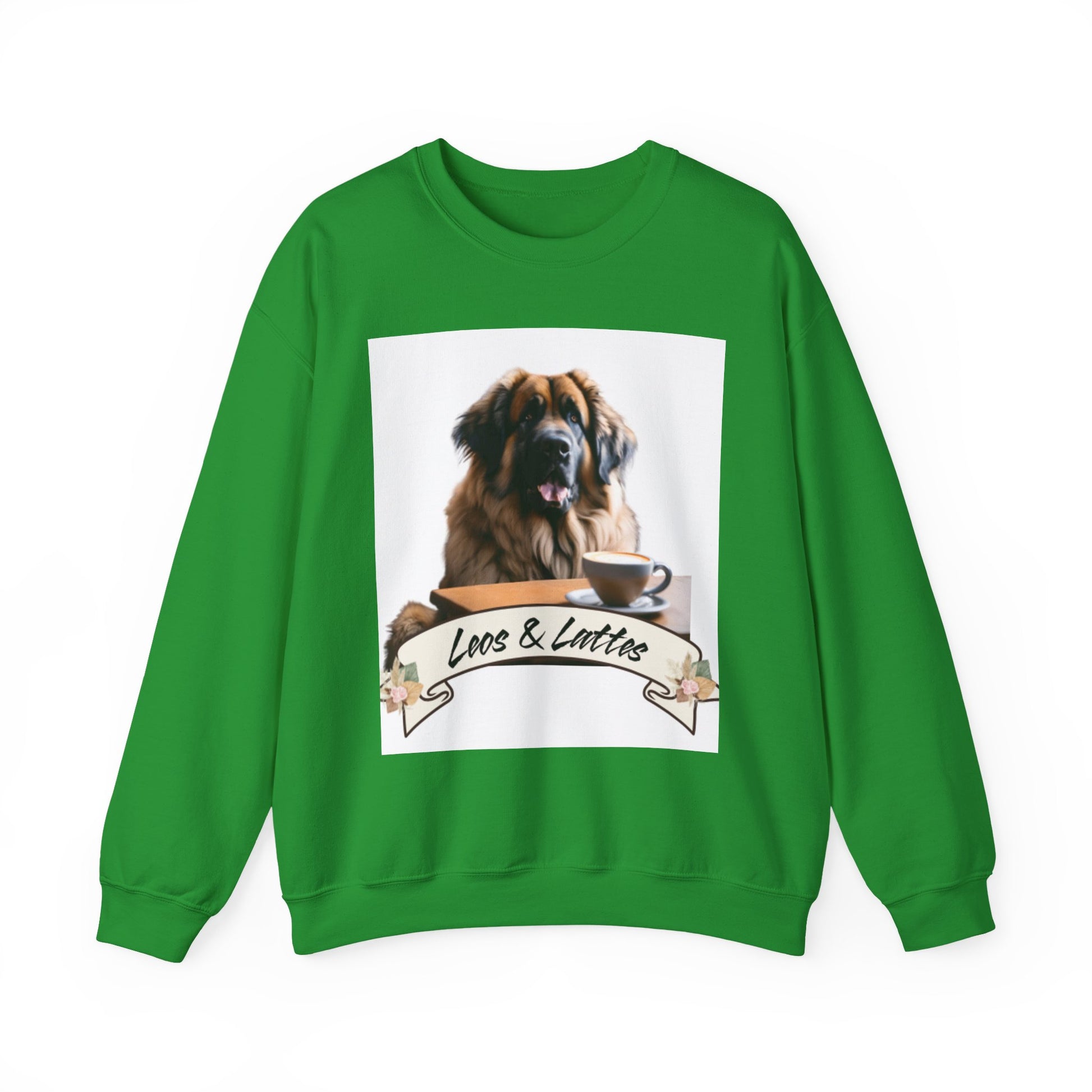 Leos & Lattes  Crewneck Sweatshirt - Perfect Gift for Leonberger Pet Owners