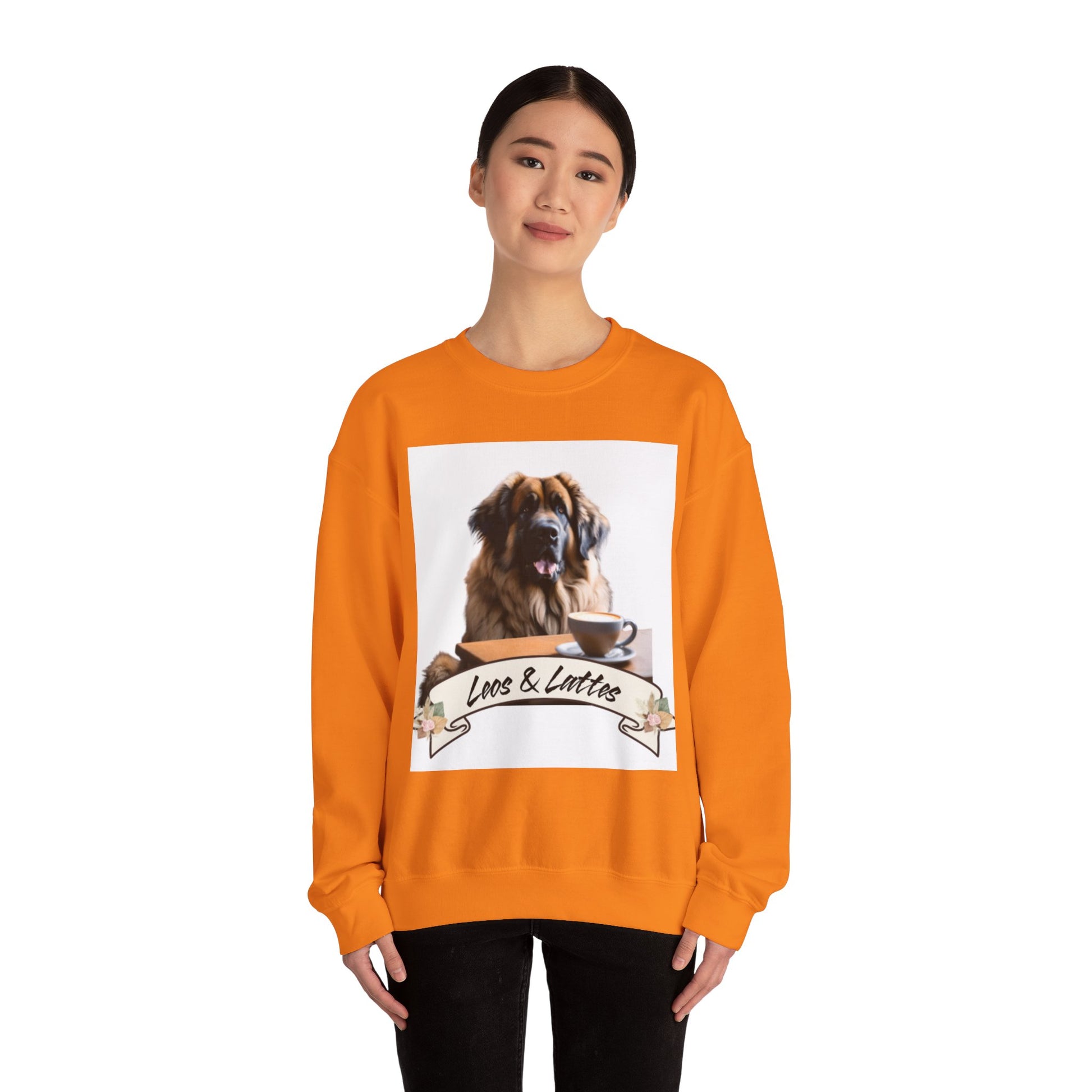 Leos & Lattes  Crewneck Sweatshirt - Perfect Gift for Leonberger Pet Owners