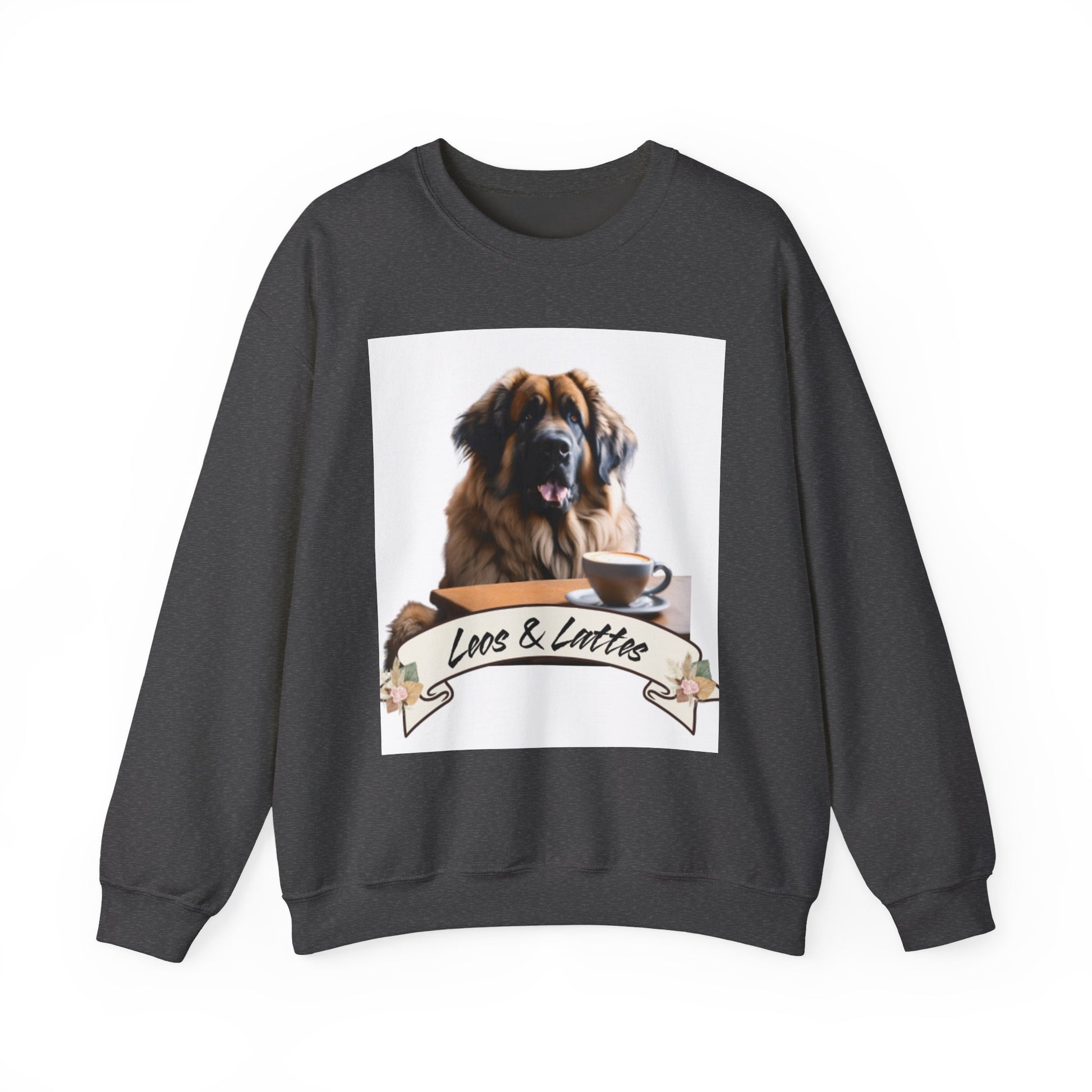 Leos & Lattes  Crewneck Sweatshirt - Perfect Gift for Leonberger Pet Owners
