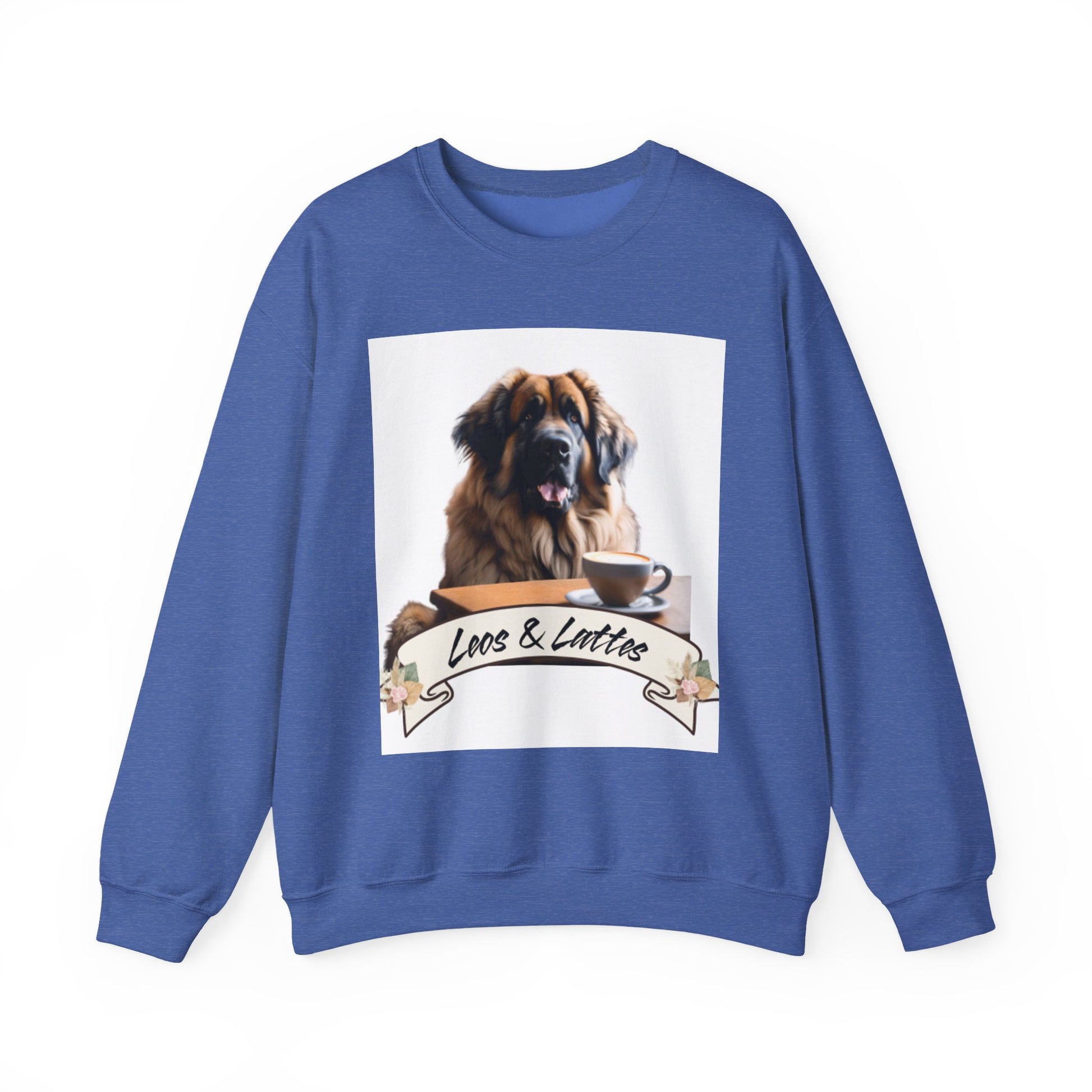 Leos & Lattes  Crewneck Sweatshirt - Perfect Gift for Leonberger Pet Owners