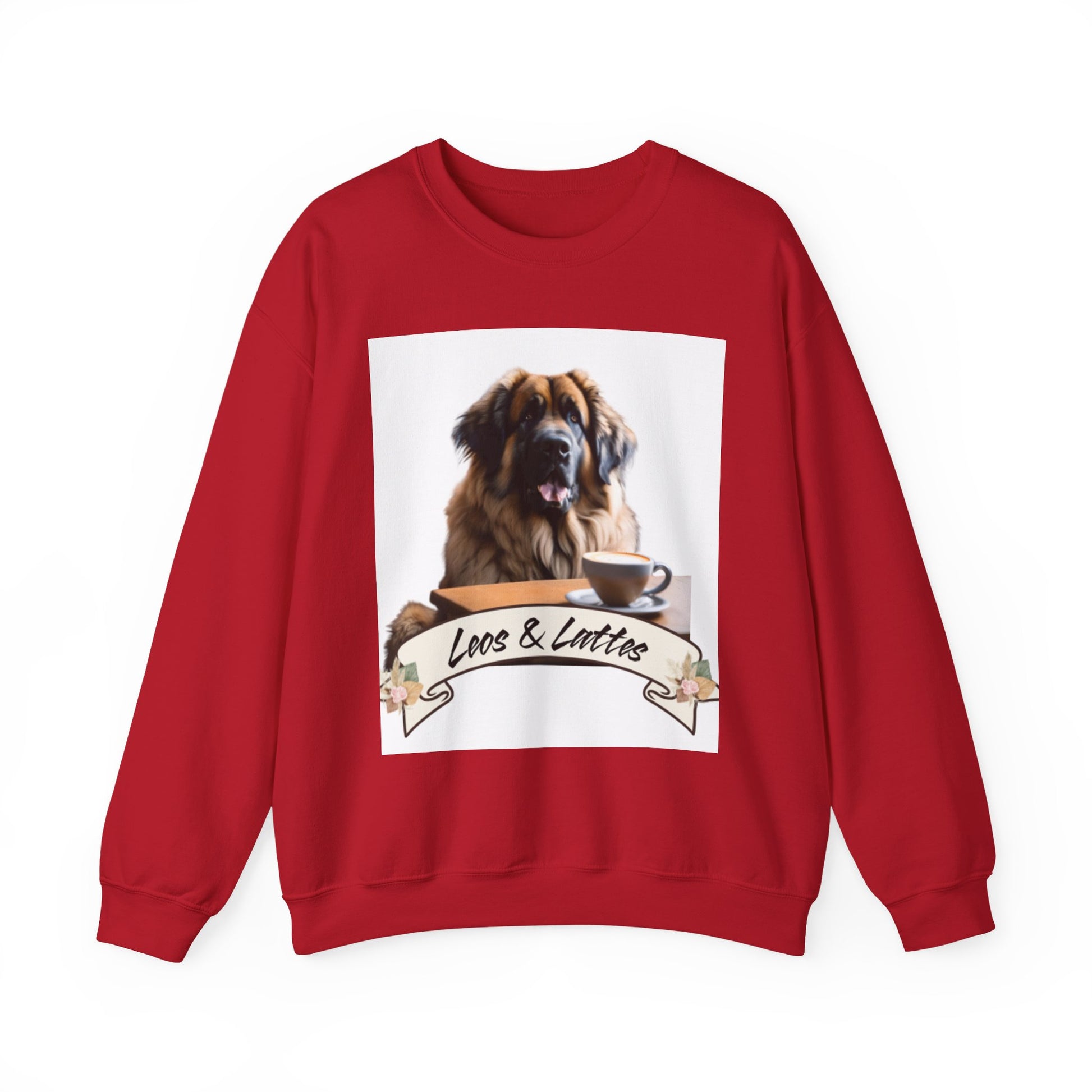 Leos & Lattes  Crewneck Sweatshirt - Perfect Gift for Leonberger Pet Owners
