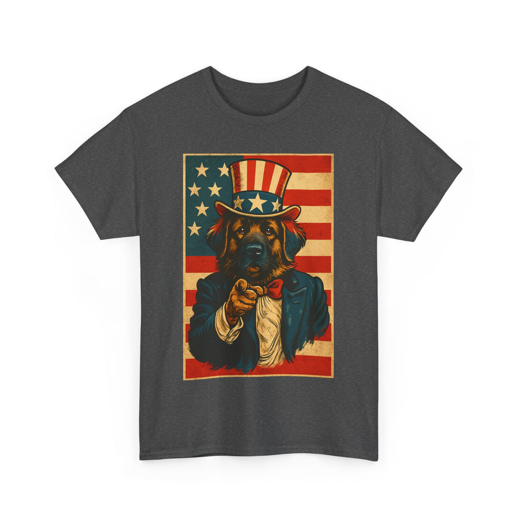 Patriotic Dog Tee - Vintage American Flag, Unisex Heavy Cotton T-Shirt, 4th of July Shirt, Dog Lover Gift, Casual Wear